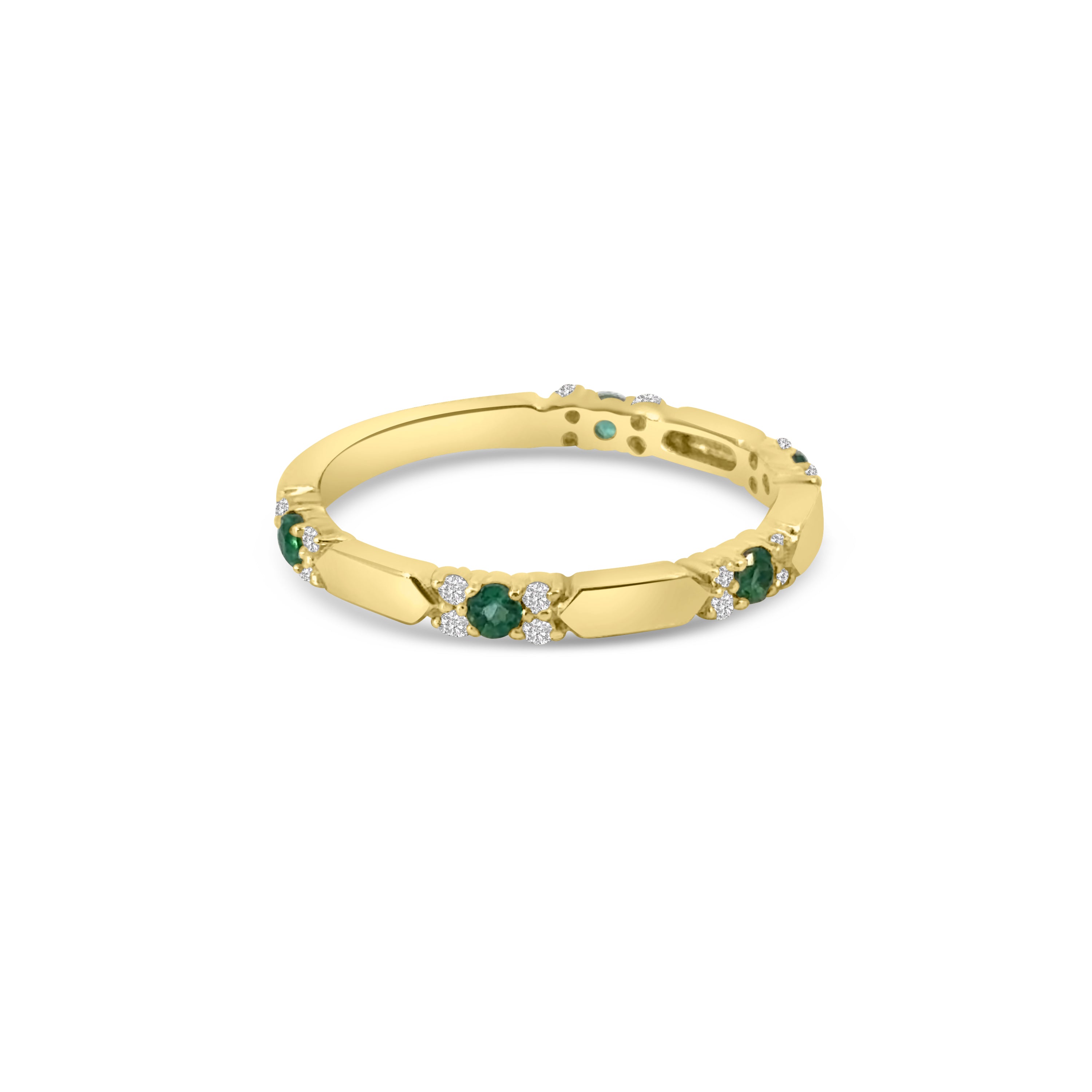 9kt Emerald and Diamond Band