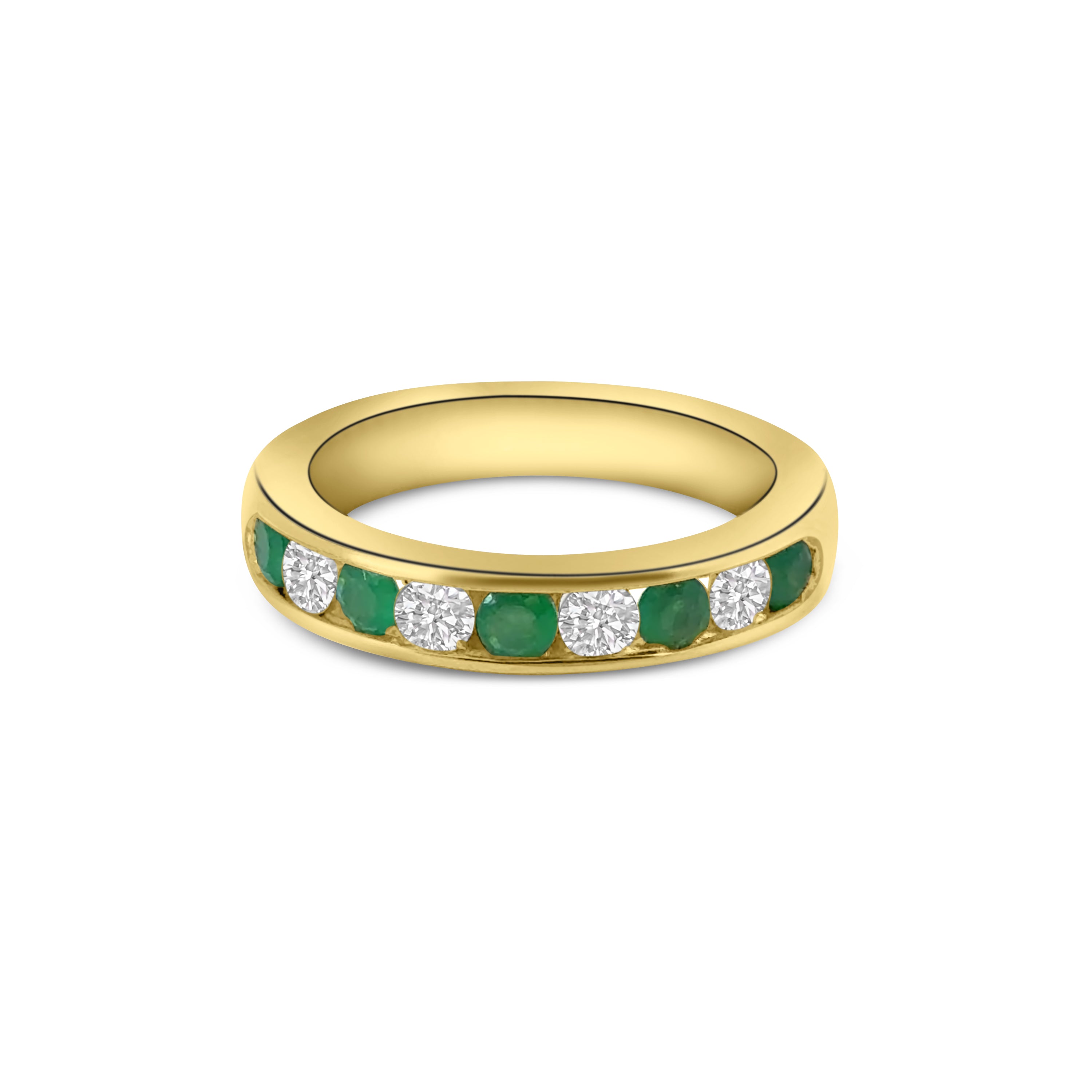 9kt Emerald and Diamond Band