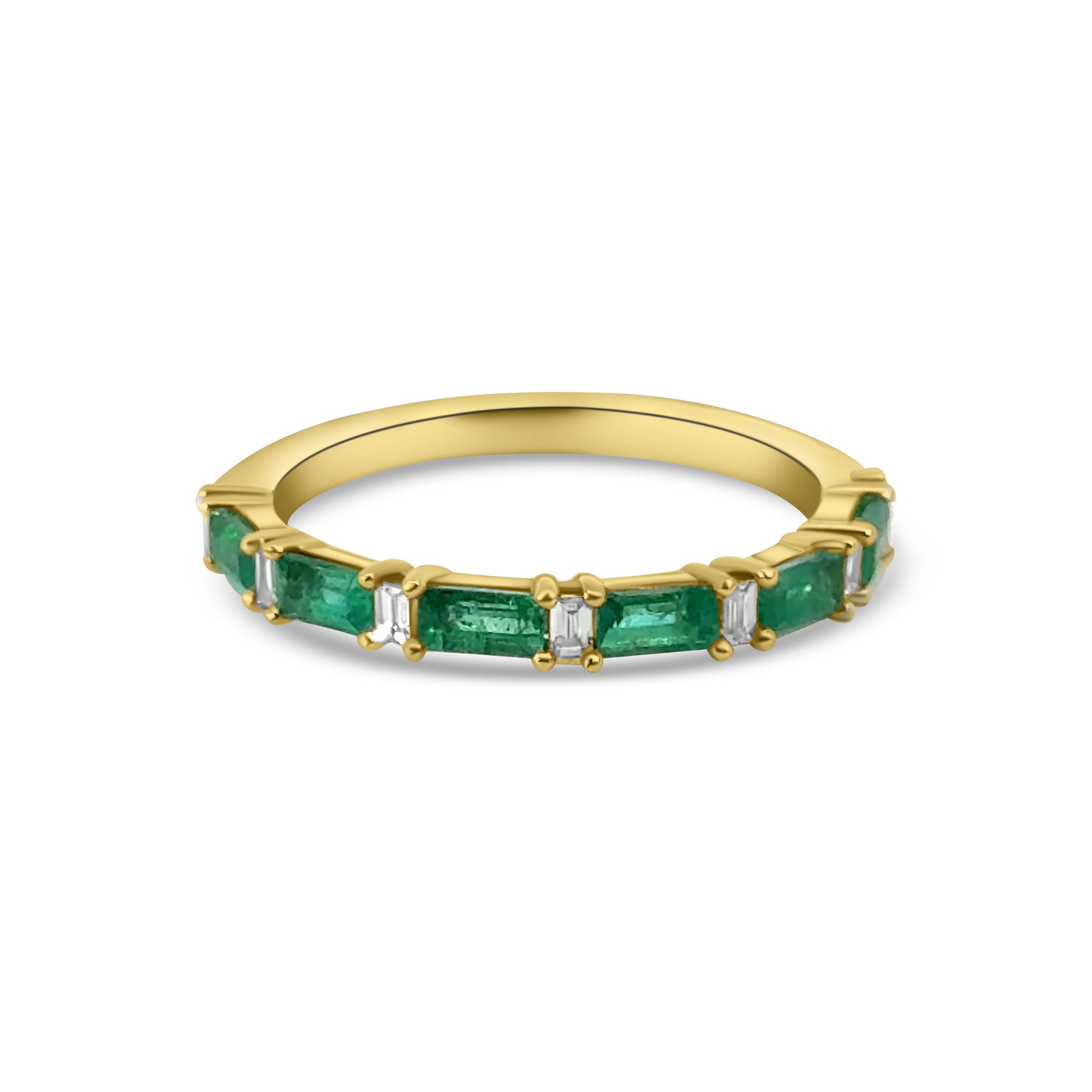 9kt Emerald and Diamond Band