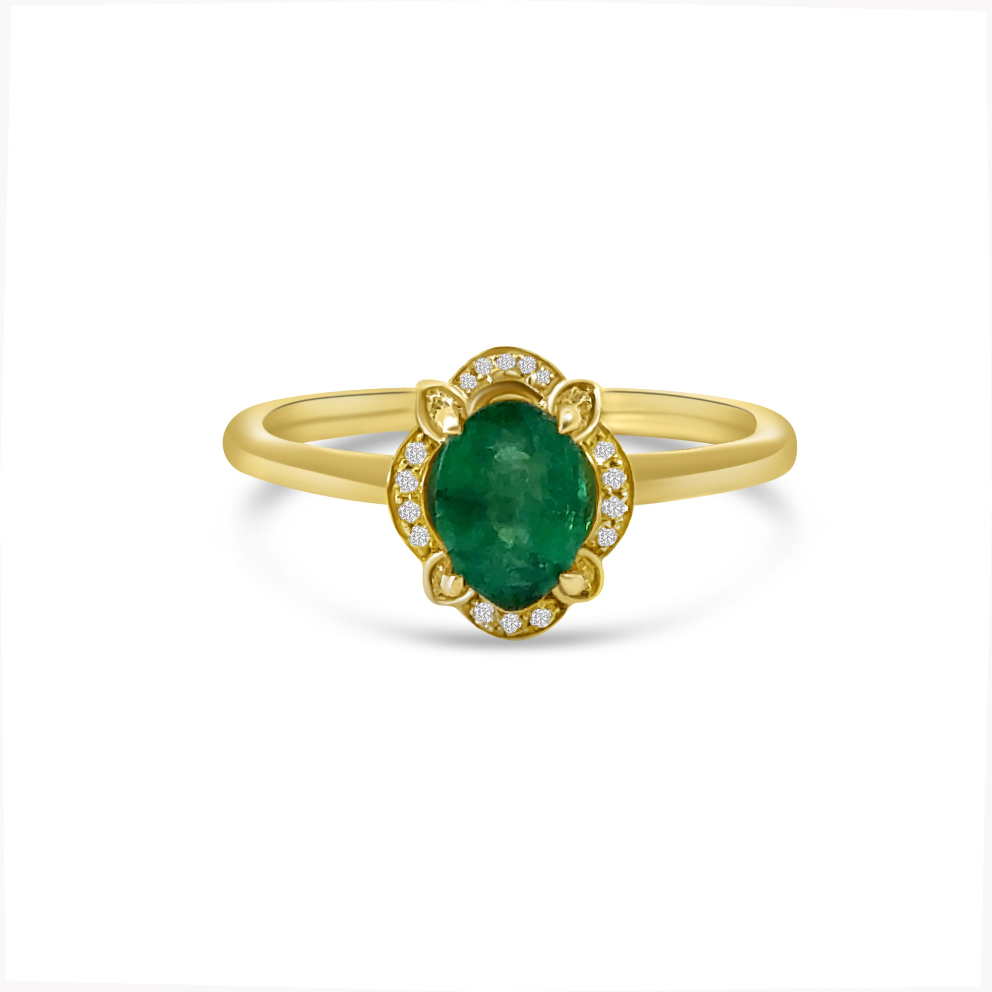 9kt Emerald and Diamond Dress Ring