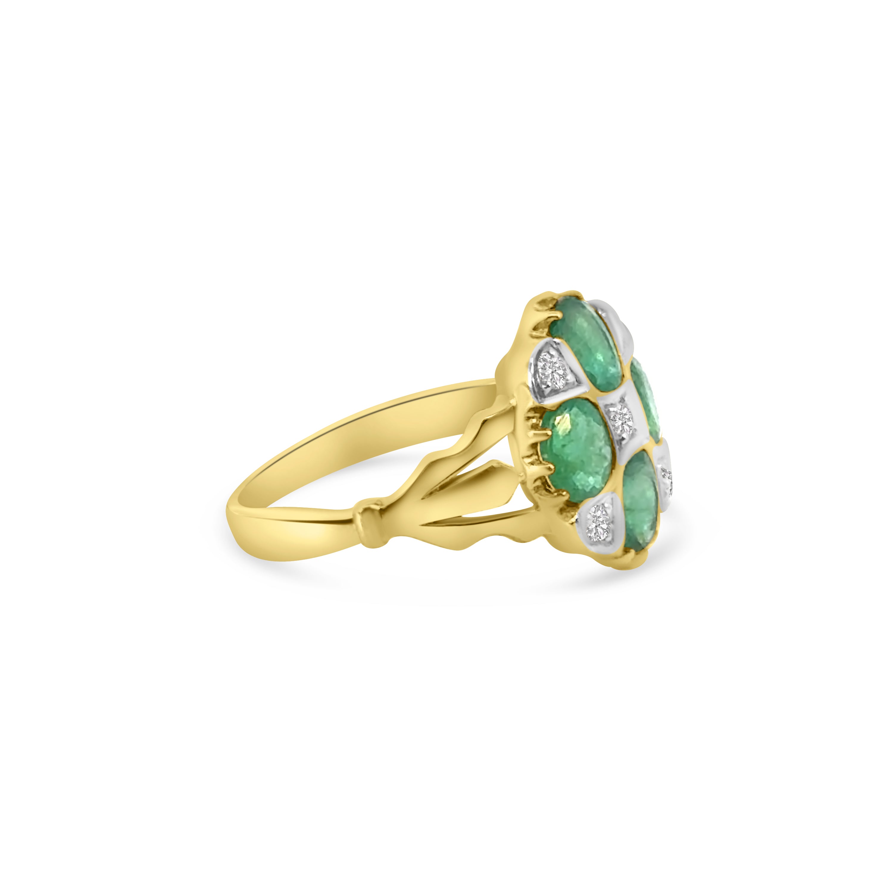 9kt Emerald and Diamond Dress Ring