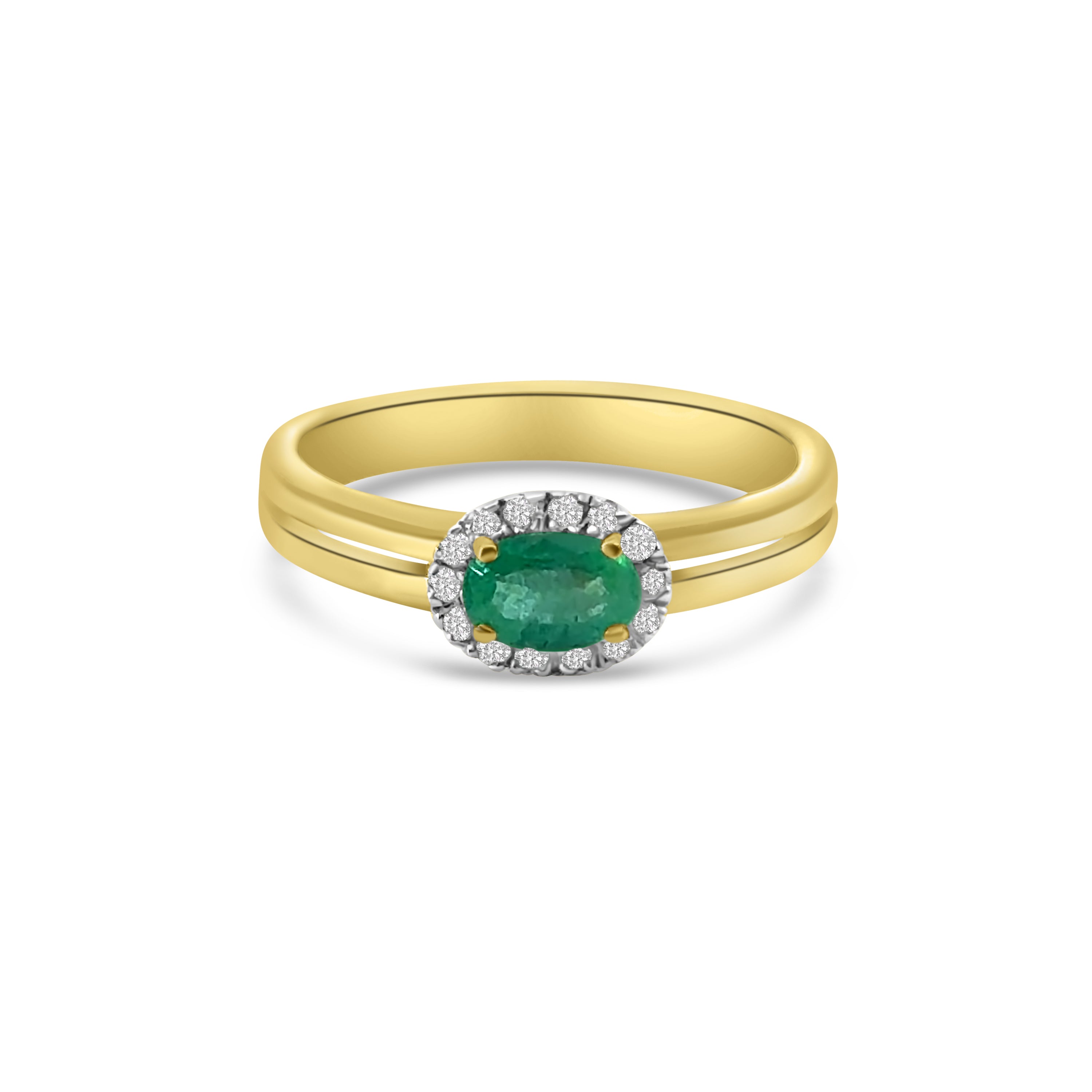 18kt Emerald and Diamond Dress Ring