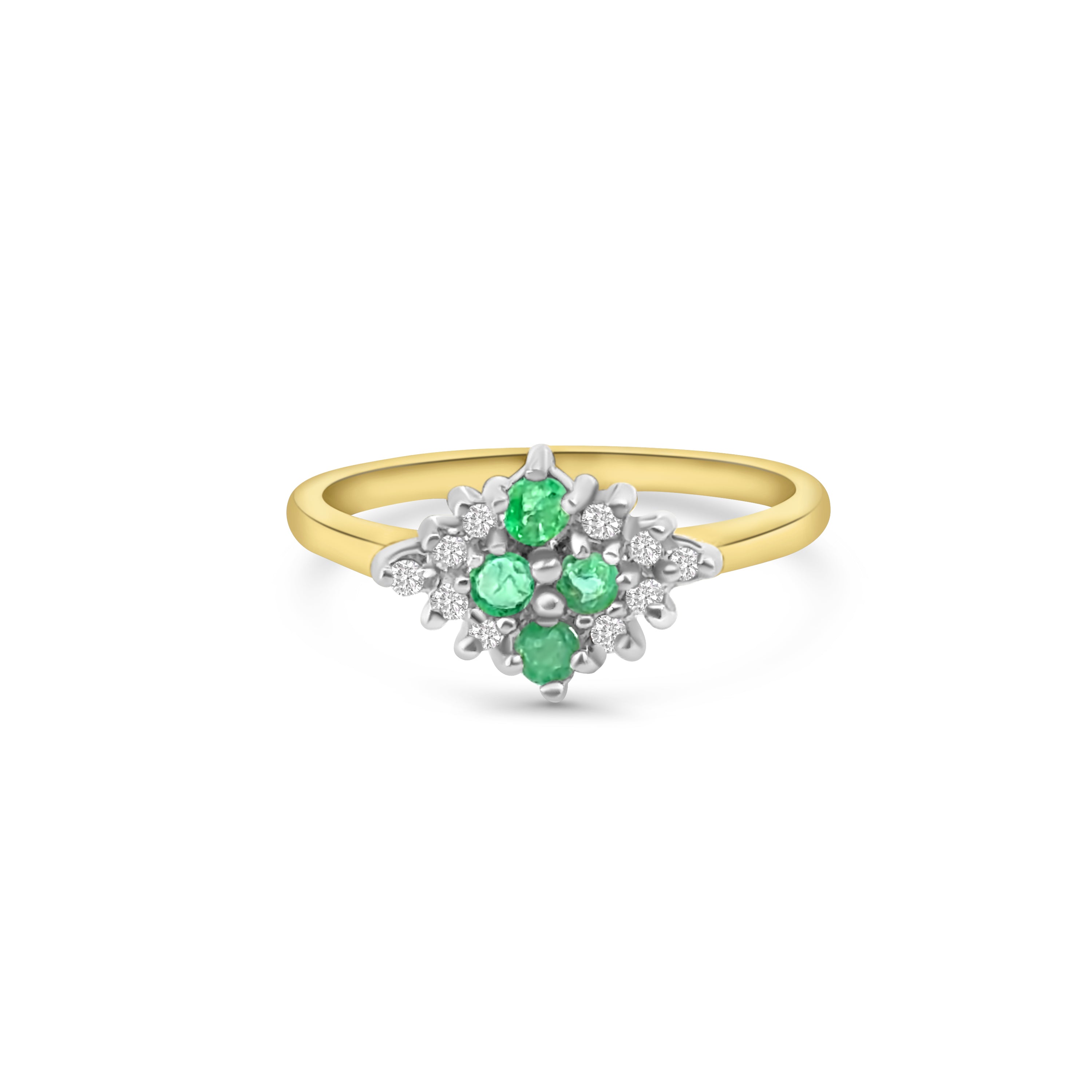 9kt Emerald and Diamond Dress Ring