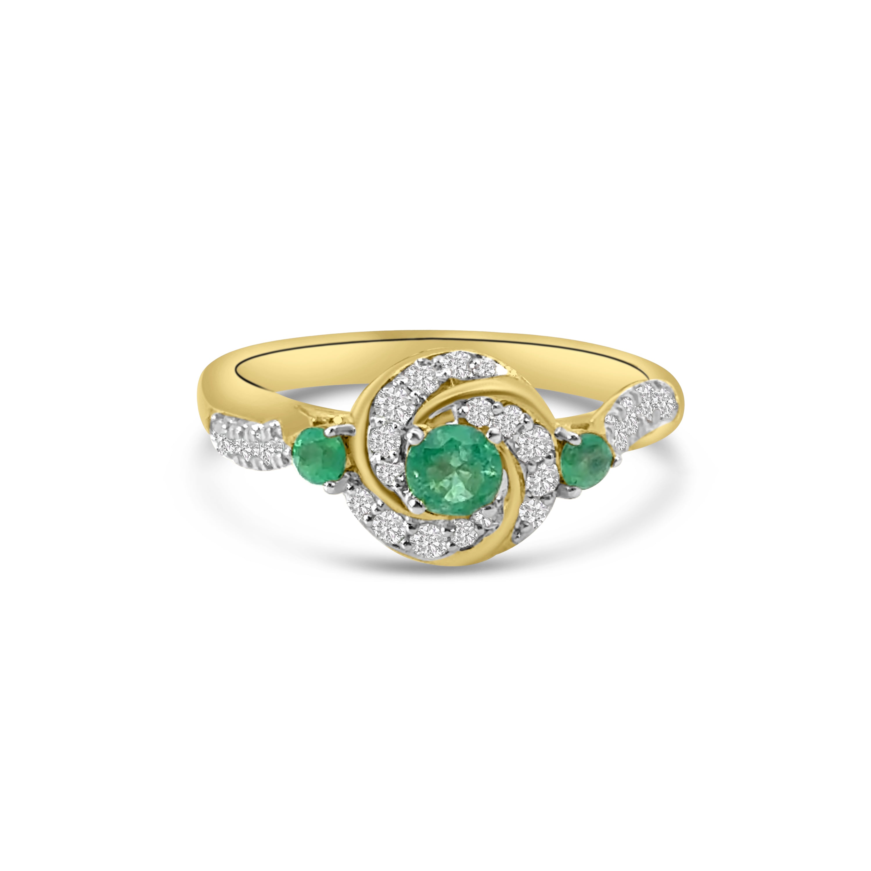 9kt Emerald and Diamond Dress Ring