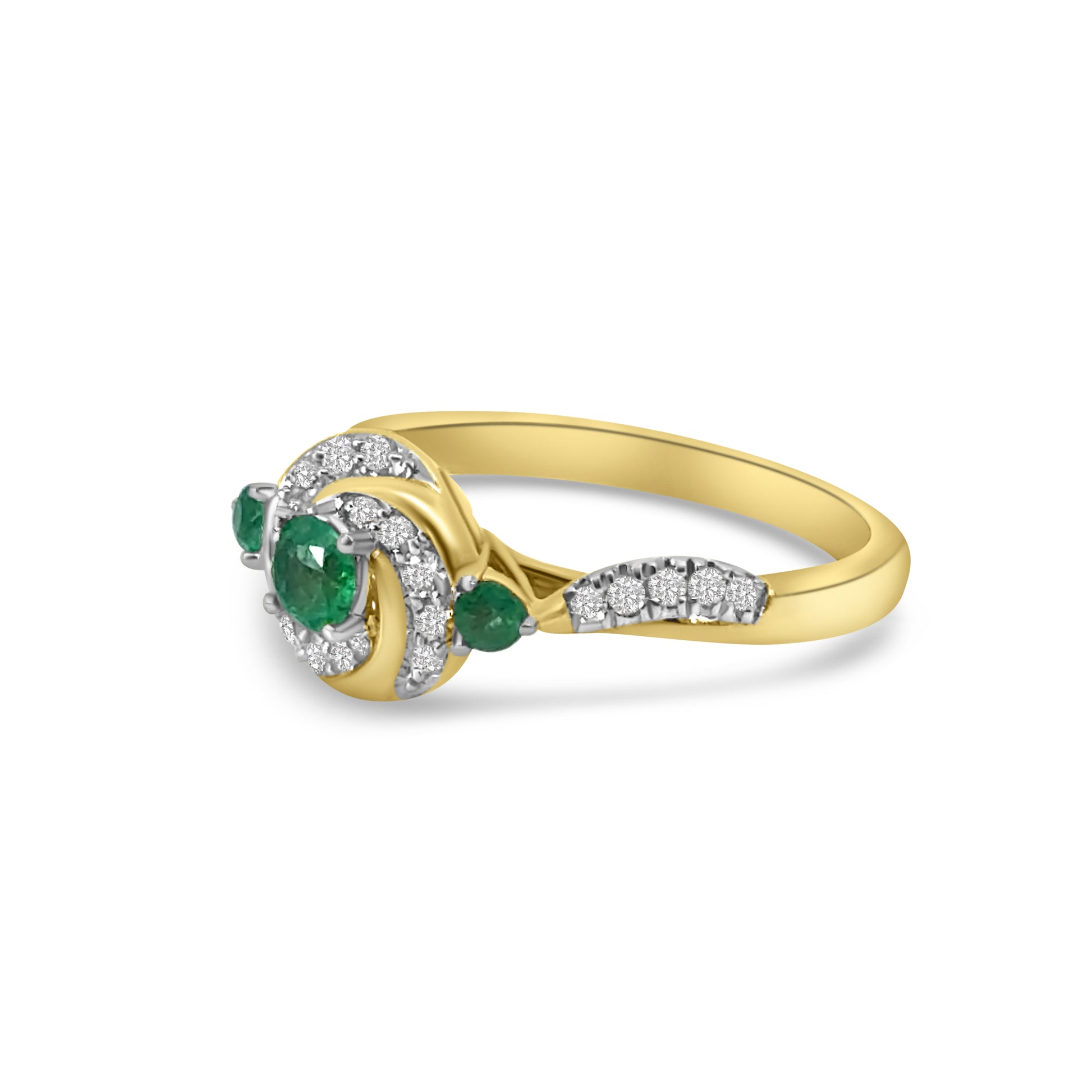 9kt Emerald and Diamond Dress Ring