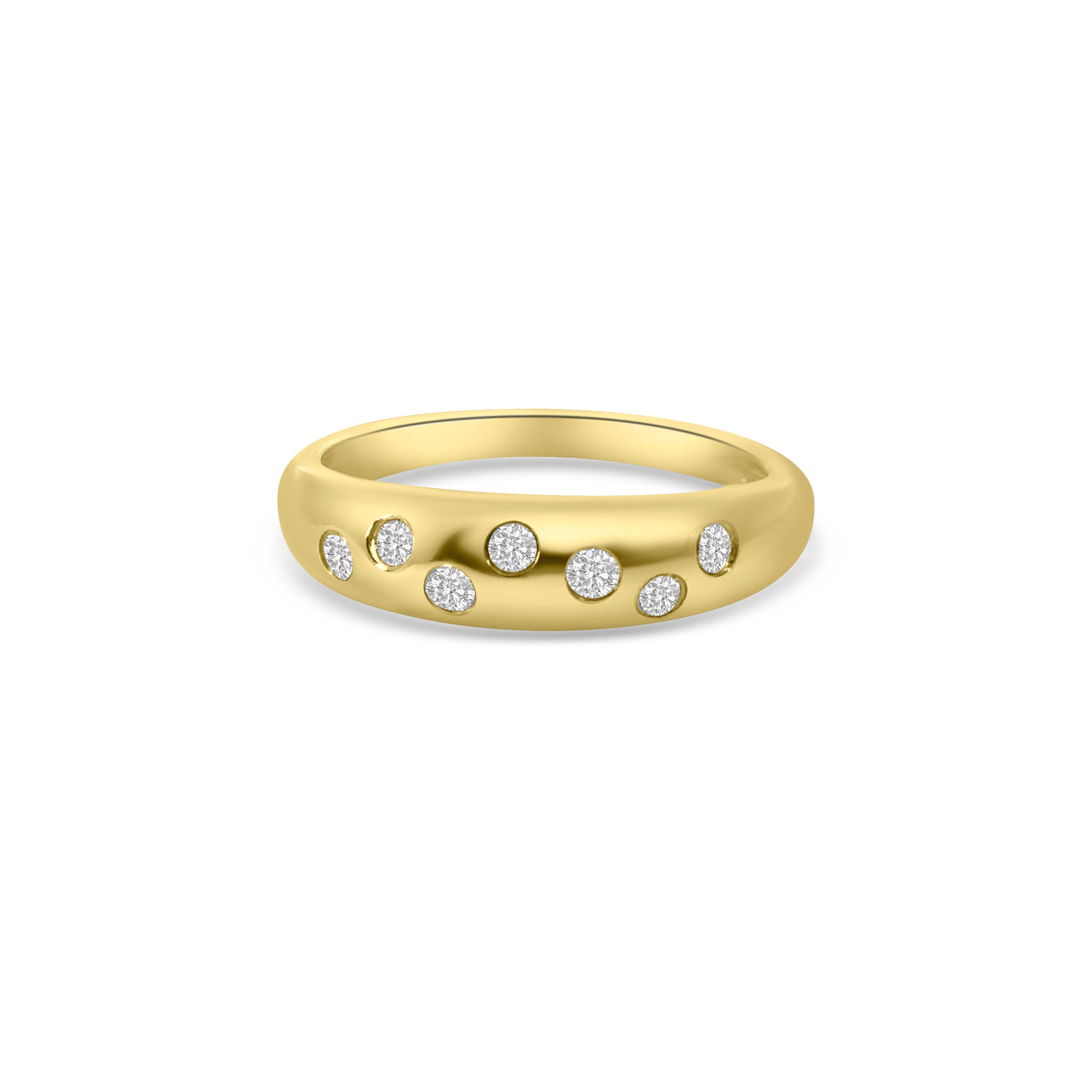 9kt Diamond Rubover Dot Ring