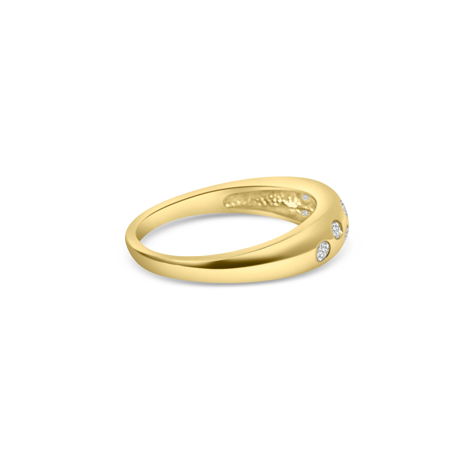9kt Diamond Rubover Dot Ring
