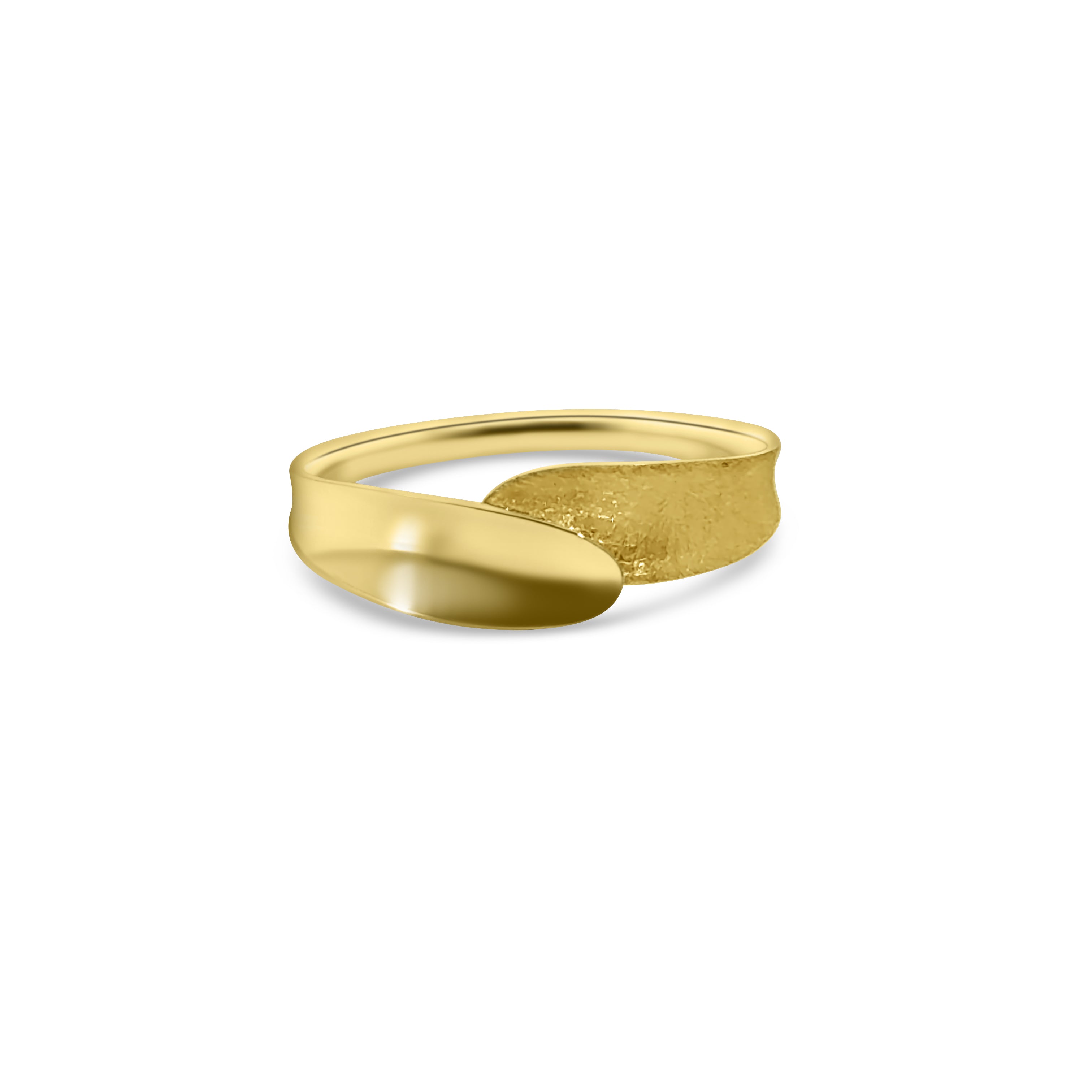 14kt Half Plain, Half Satin Dress Ring