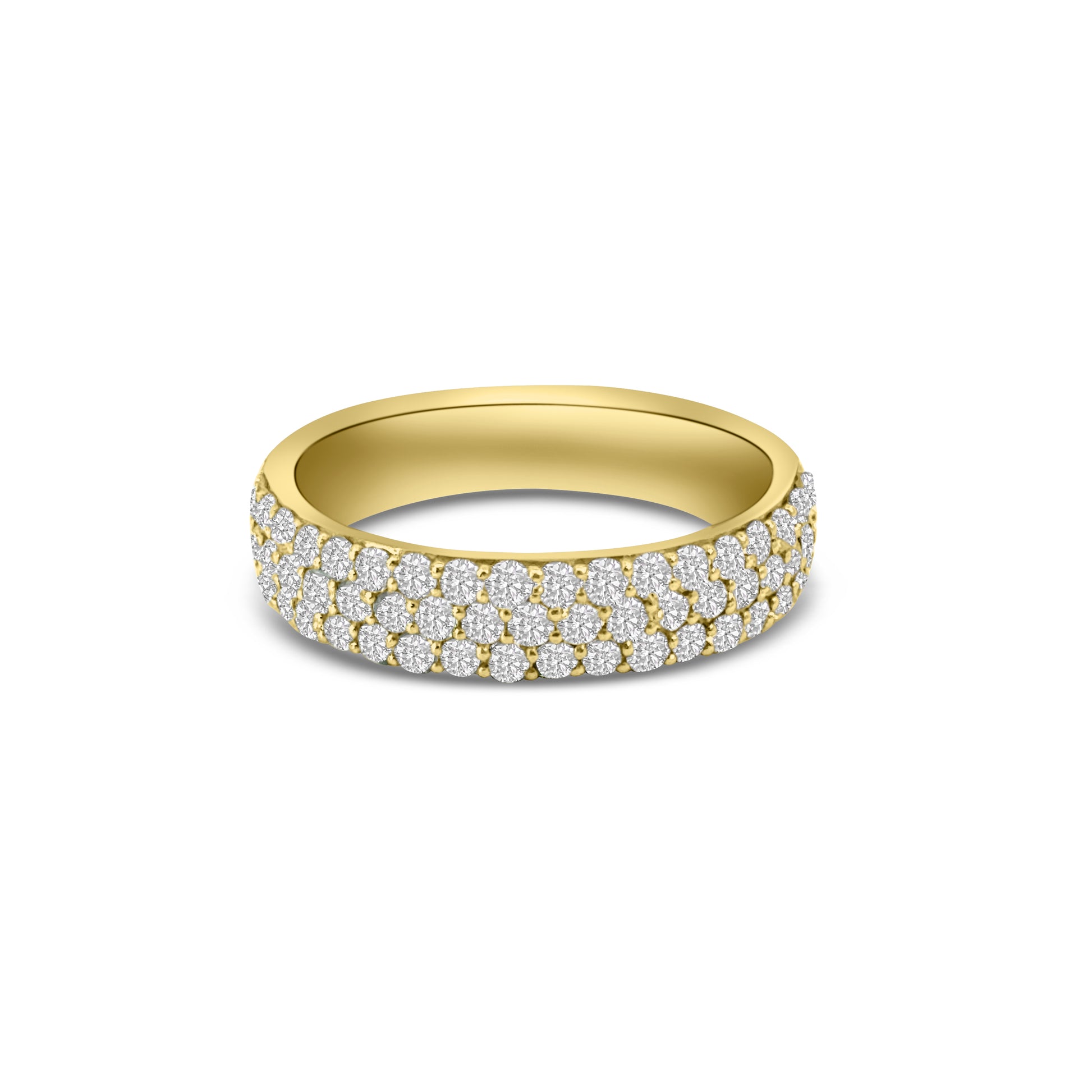 9kt Three Row Diamond Band