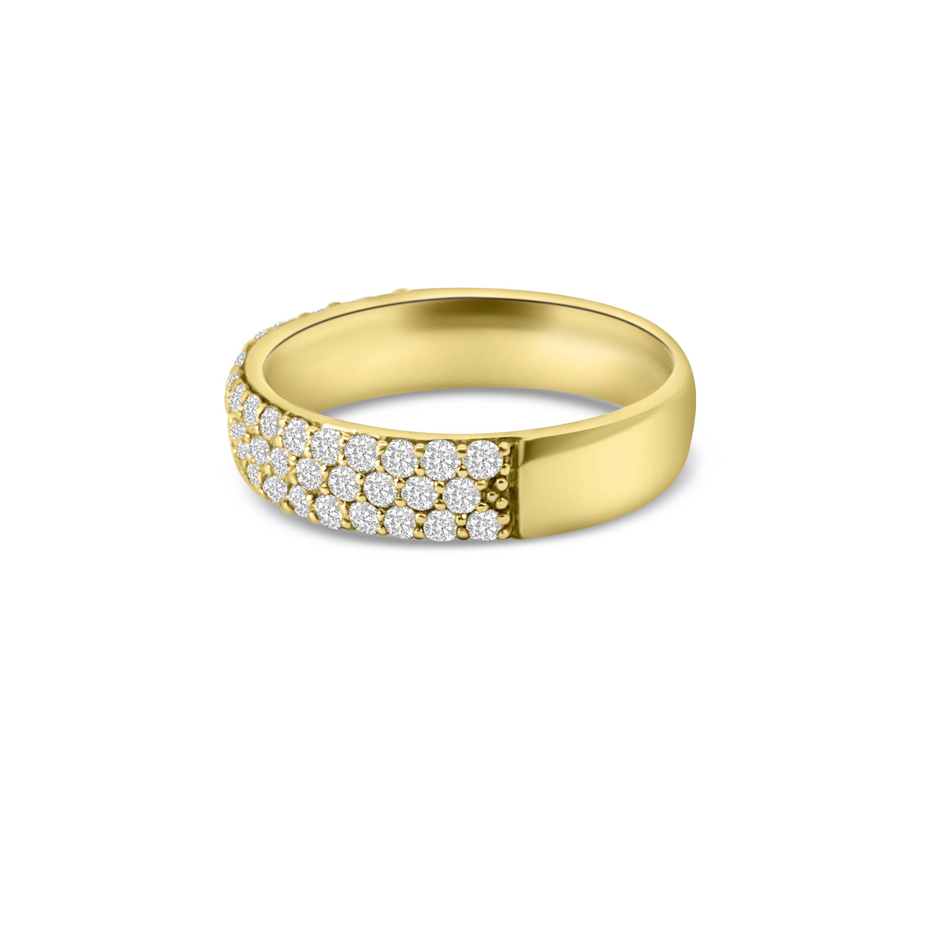 9kt Three Row Diamond Band