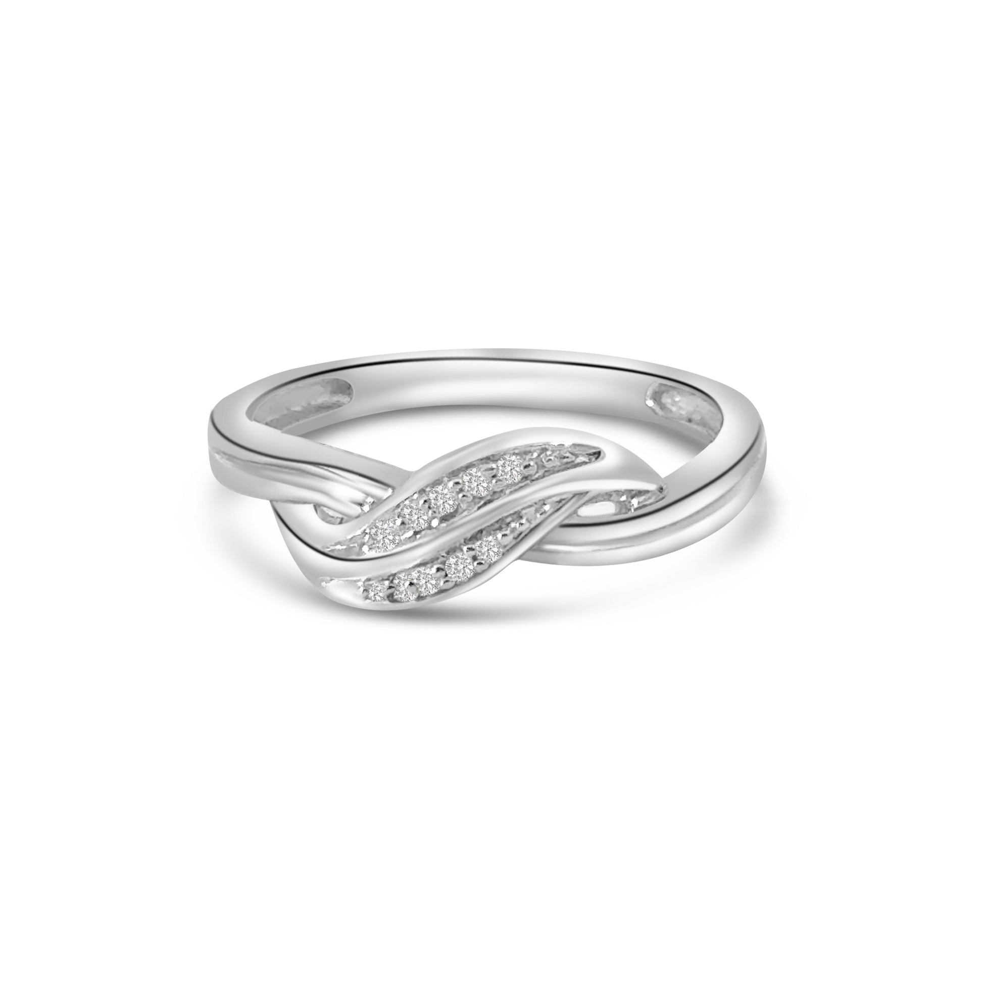 9kt Diamond Twist Dress Ring