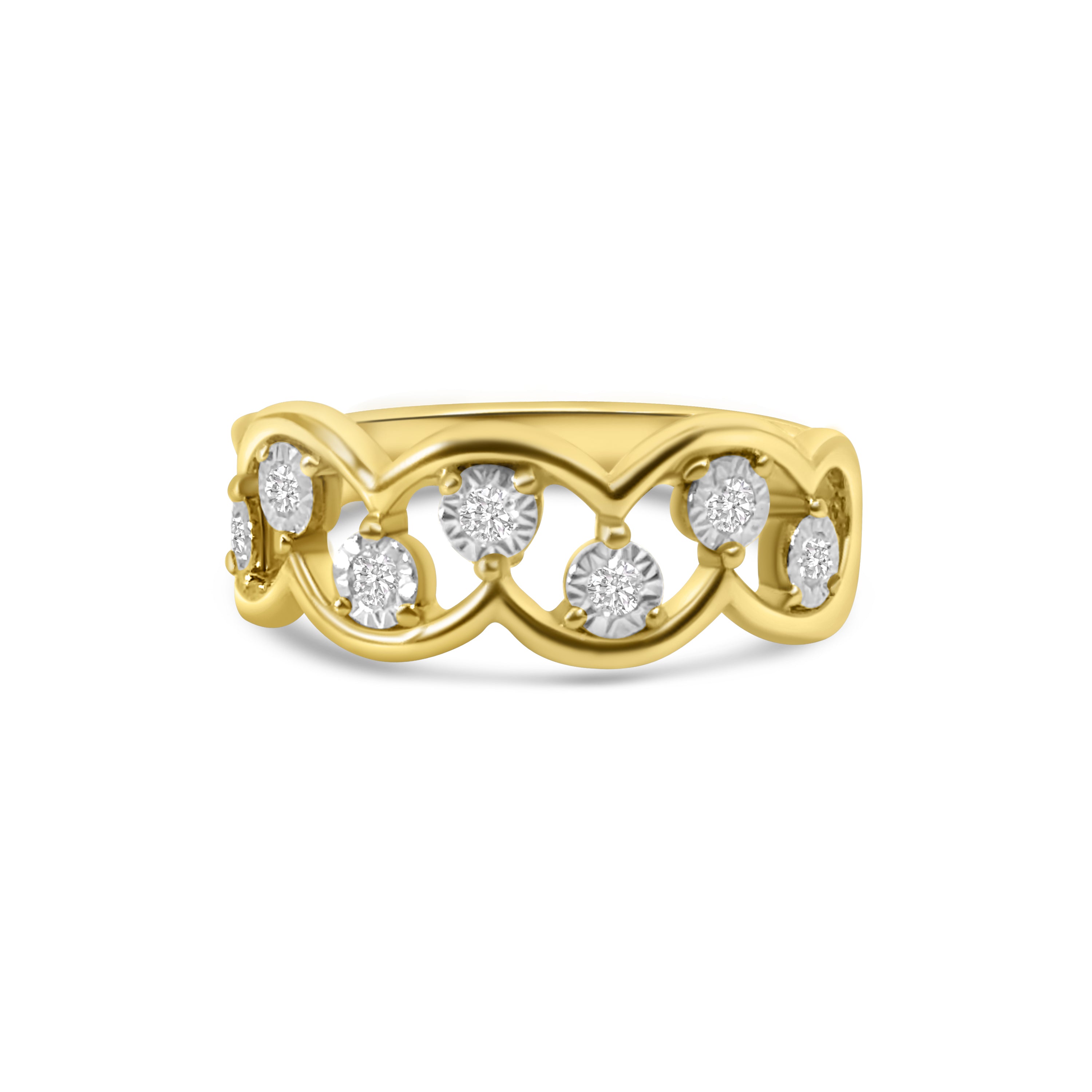 9kt Diamond Illusion Set Multi-Stone Dress Ring