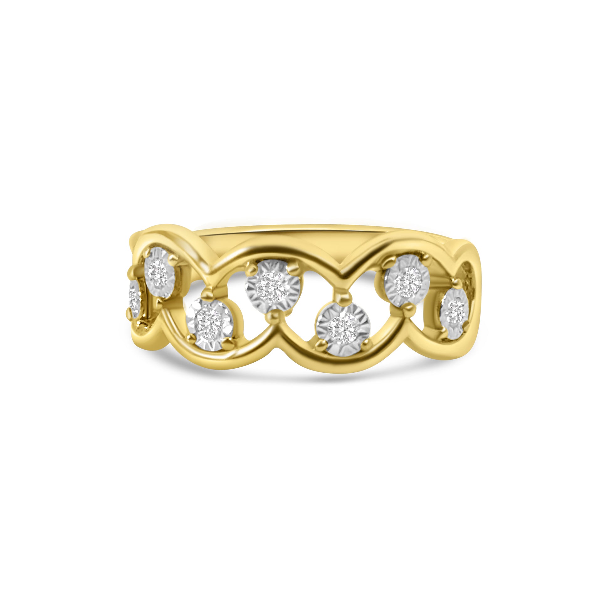 9kt Diamond Illusion Set Multi-Stone Dress Ring