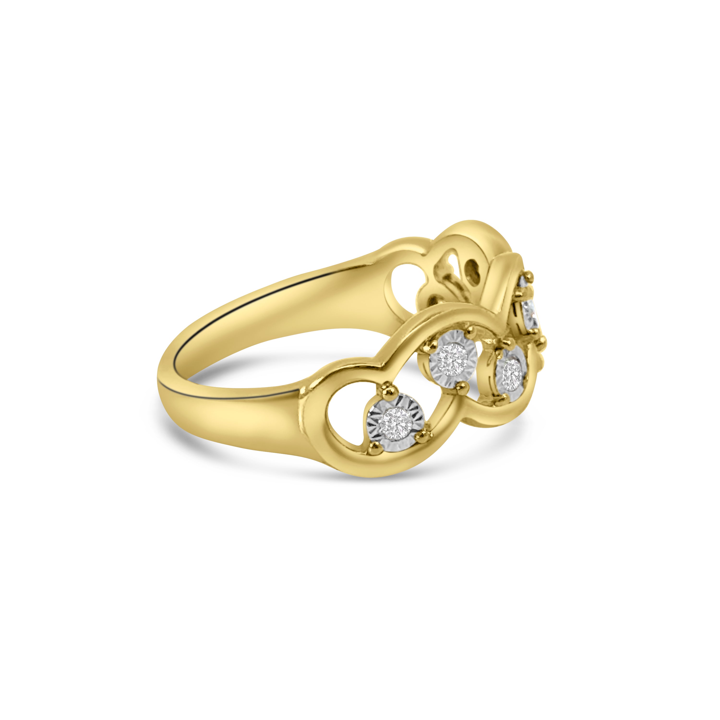 9kt Diamond Illusion Set Multi-Stone Dress Ring