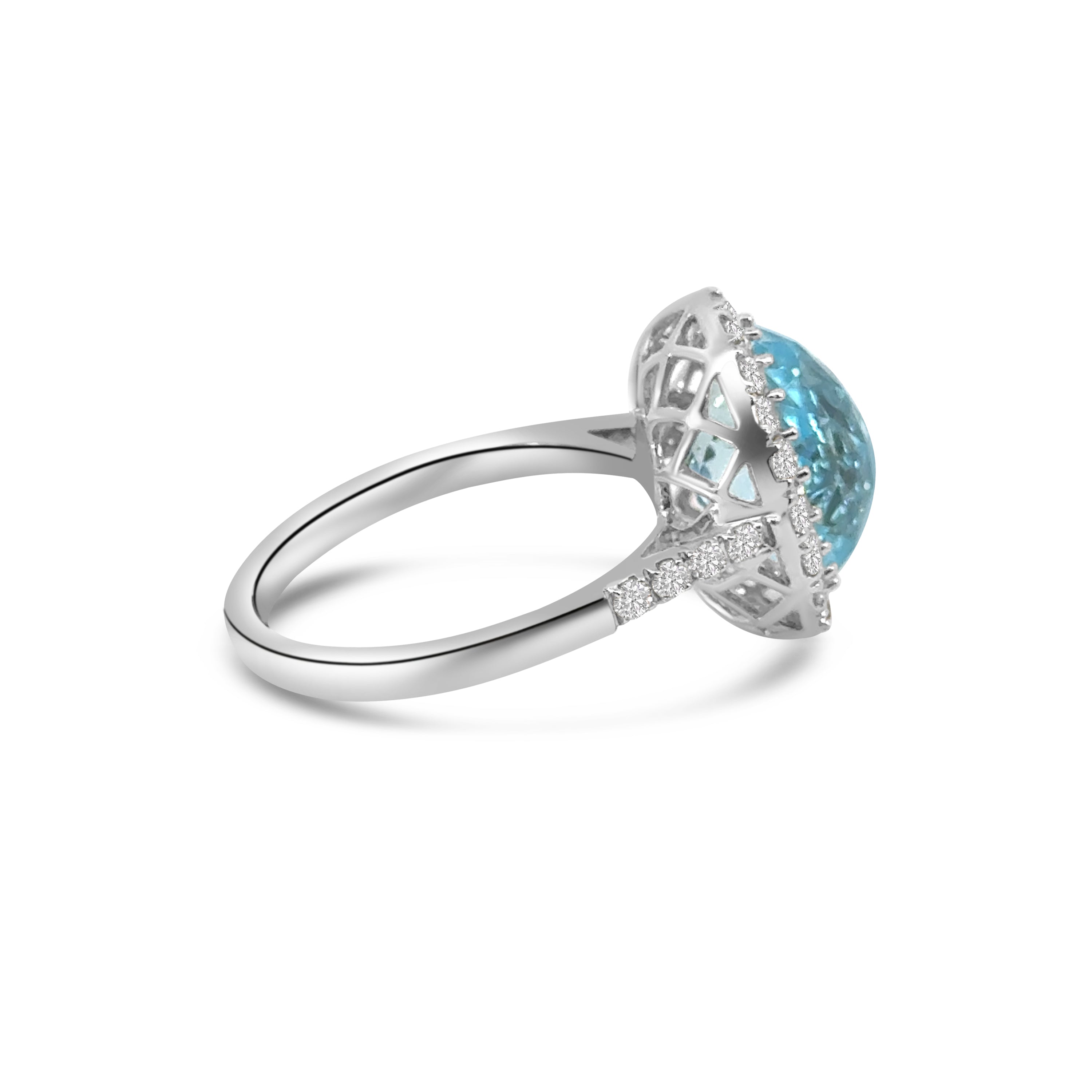 18kt Blue Topaz and Diamond Dress Ring