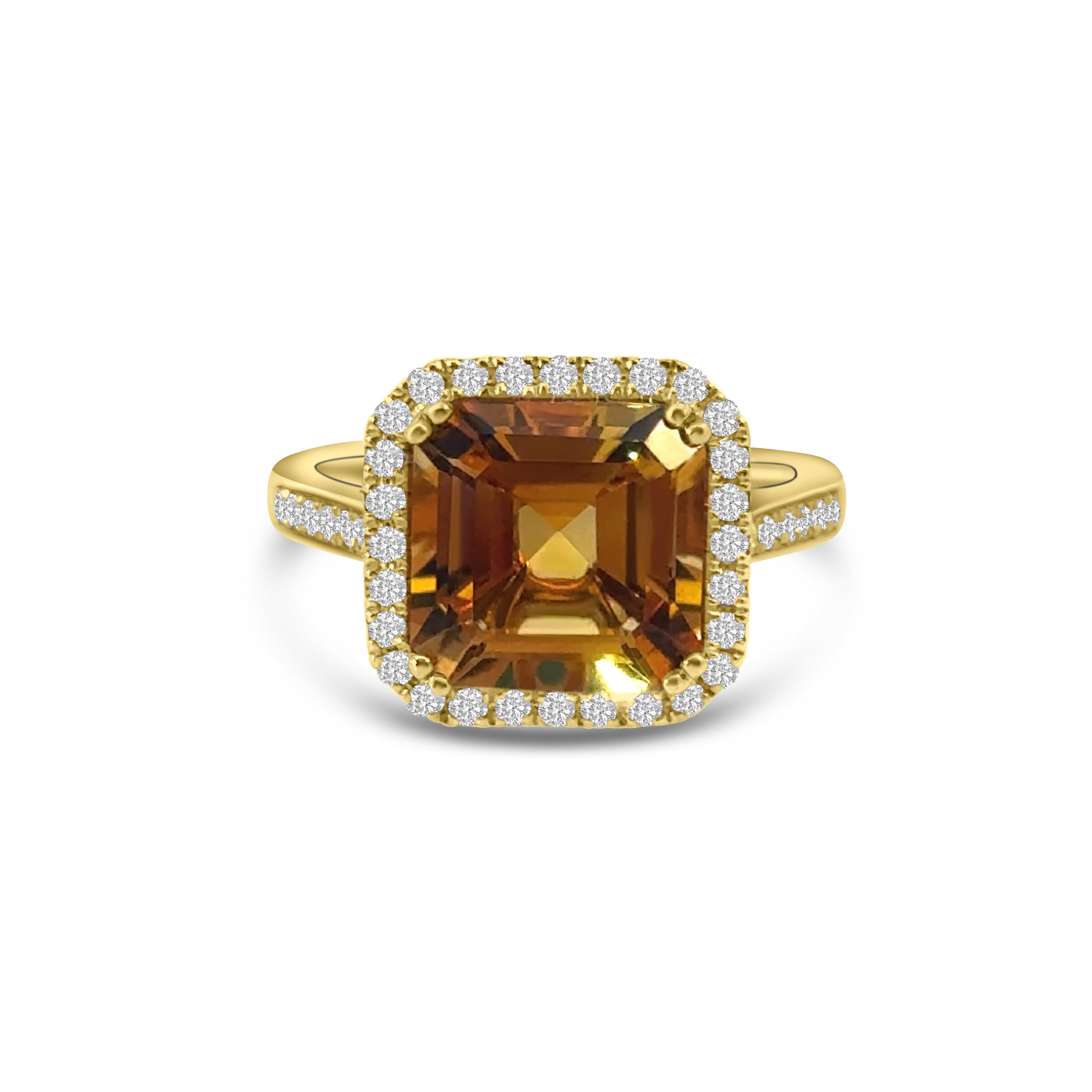 9kt Citrine and Diamond Dress Ring