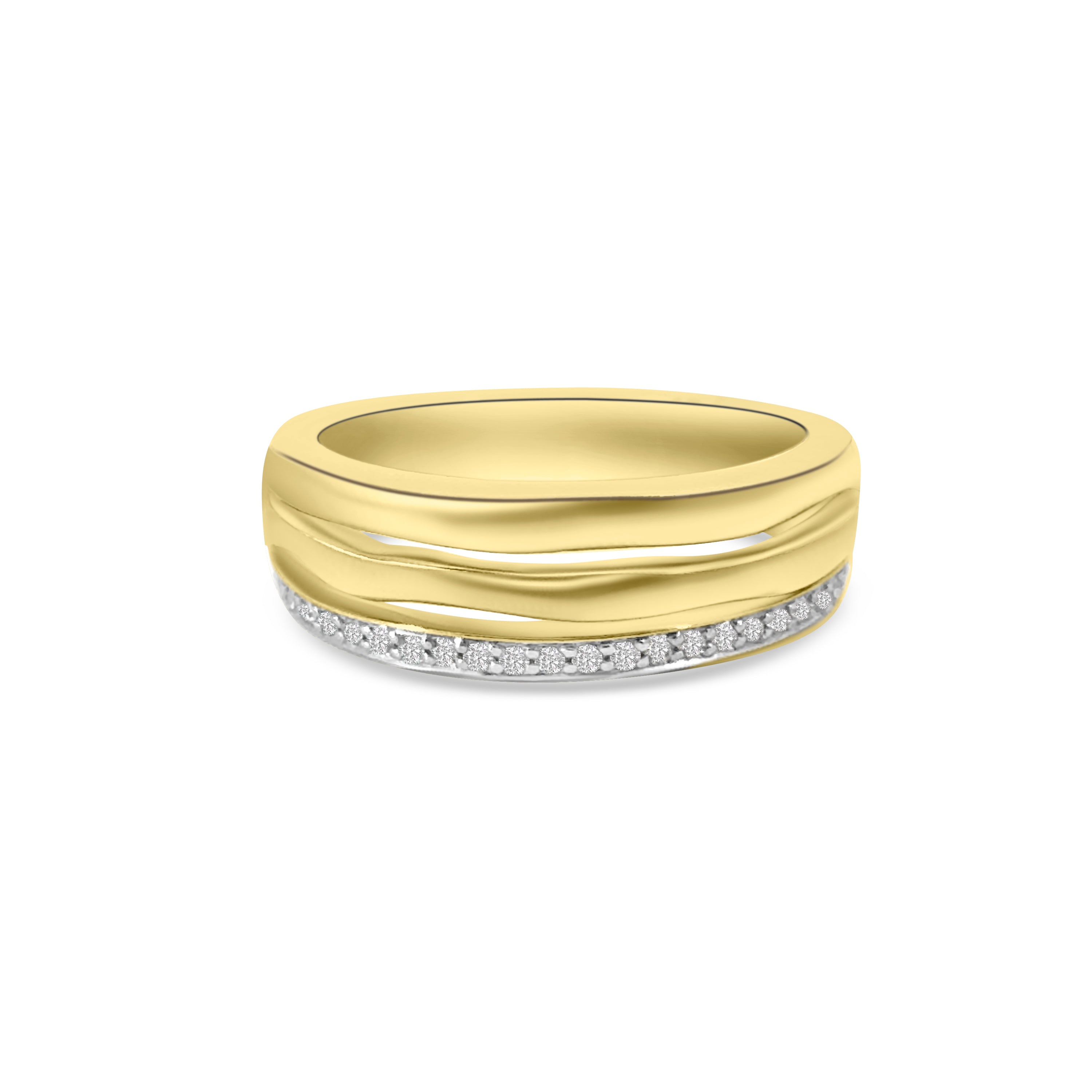 14kt Satin and Diamond Band