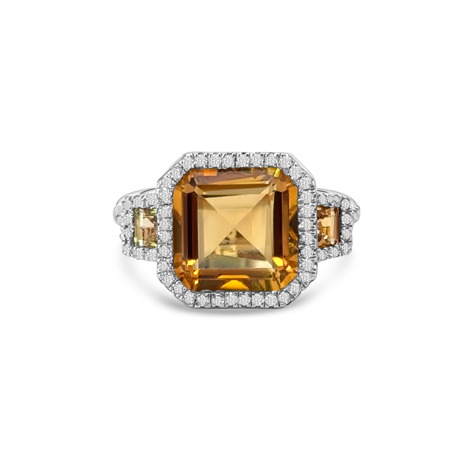 9kt Citrine and Diamond Dress Ring