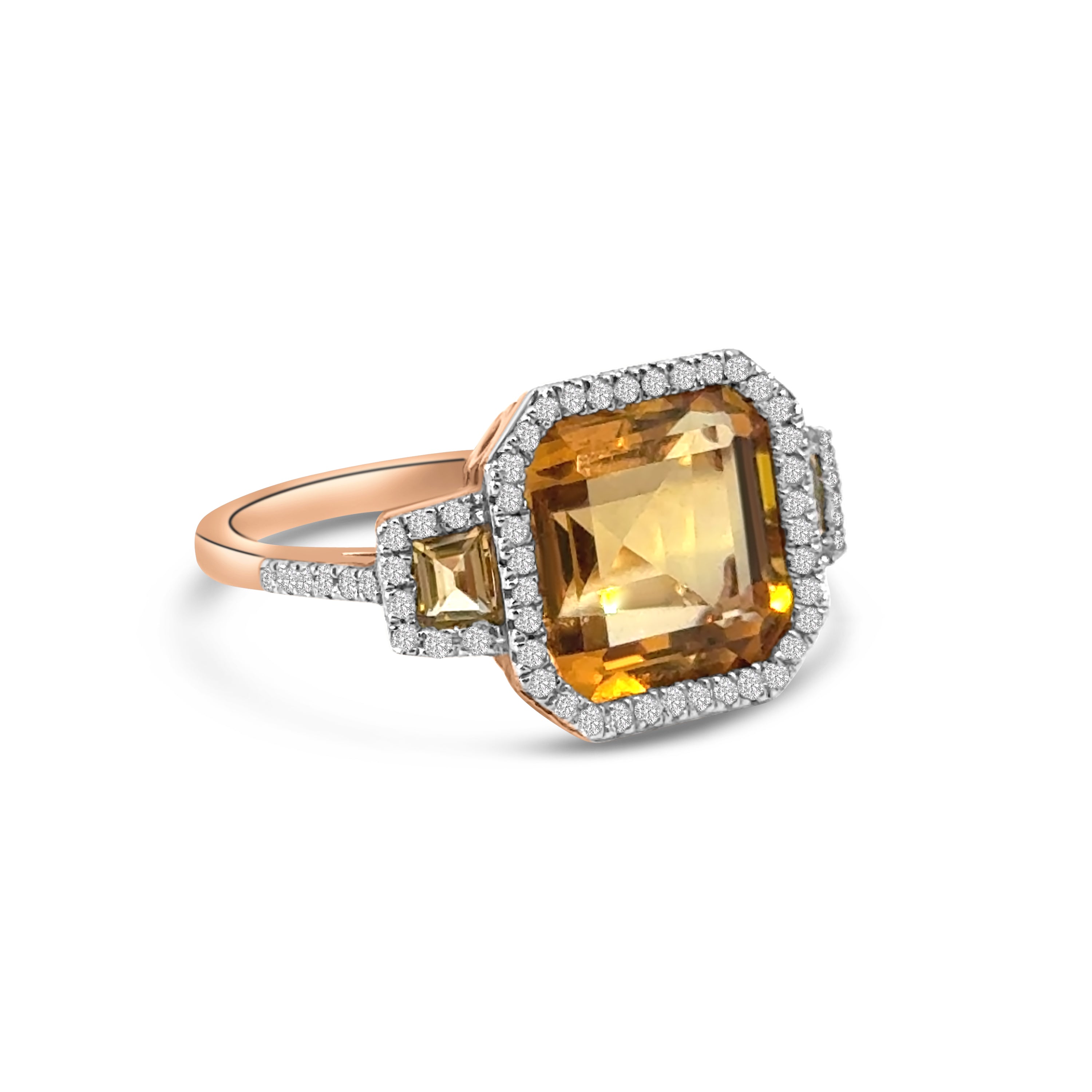 9kt Citrine and Diamond Dress Ring