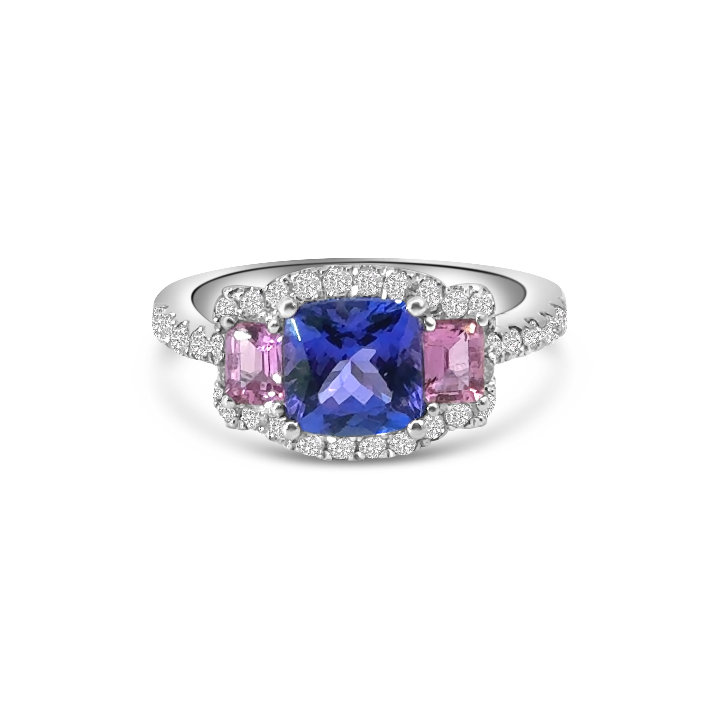 18kt Tanzanite, Pink Sapphire and Diamond Dress Ring