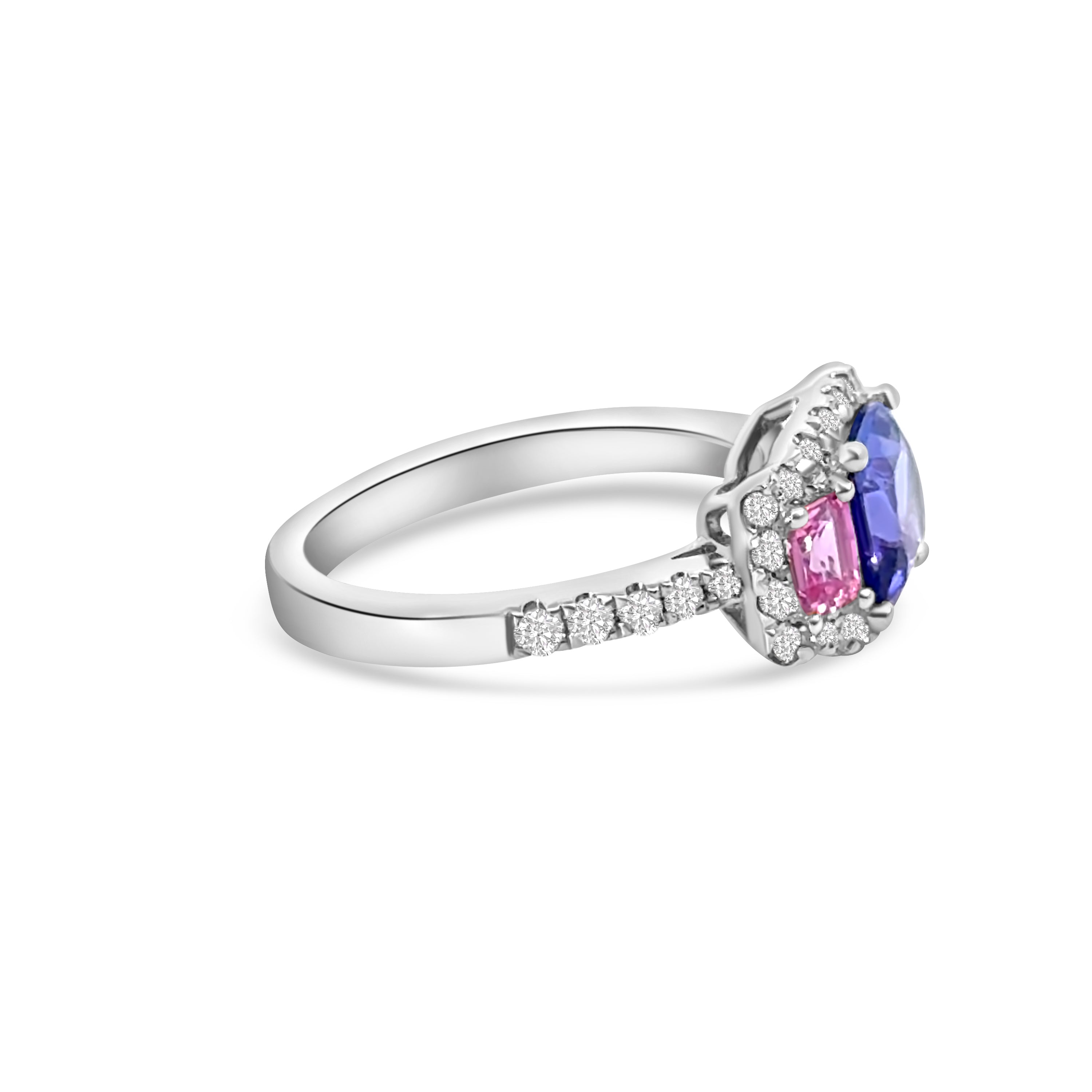 18kt Tanzanite, Pink Sapphire and Diamond Dress Ring