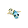 18kt Blue Topaz, Green Amethyst and Diamond Toi et Moi Ring