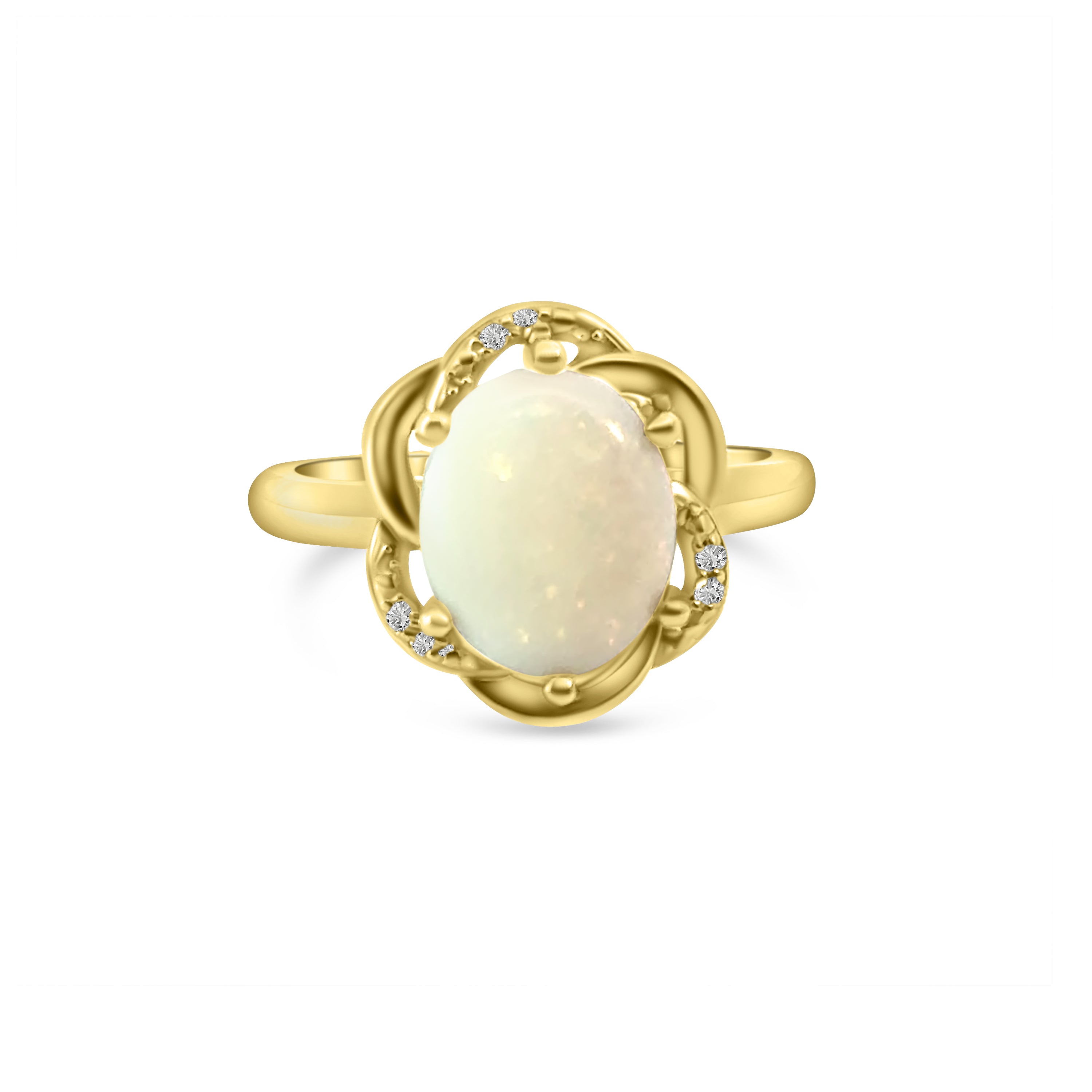 9kt Opal and Diamond Dress Ring