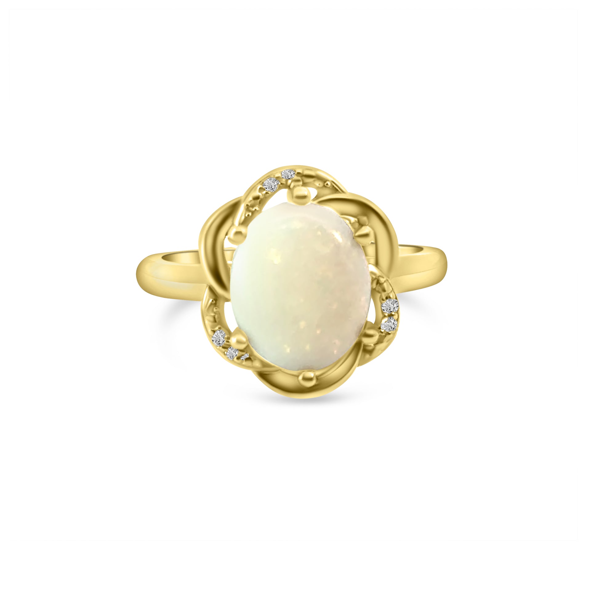 9kt Opal and Diamond Dress Ring