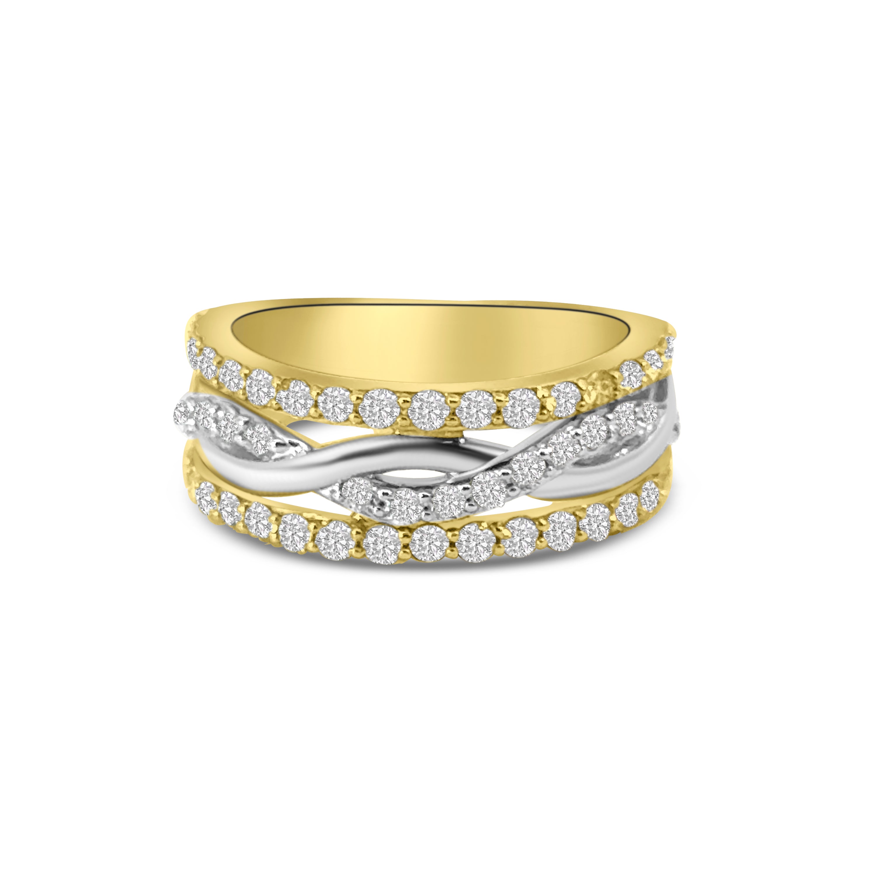 9kt Diamond Twist Dress Ring