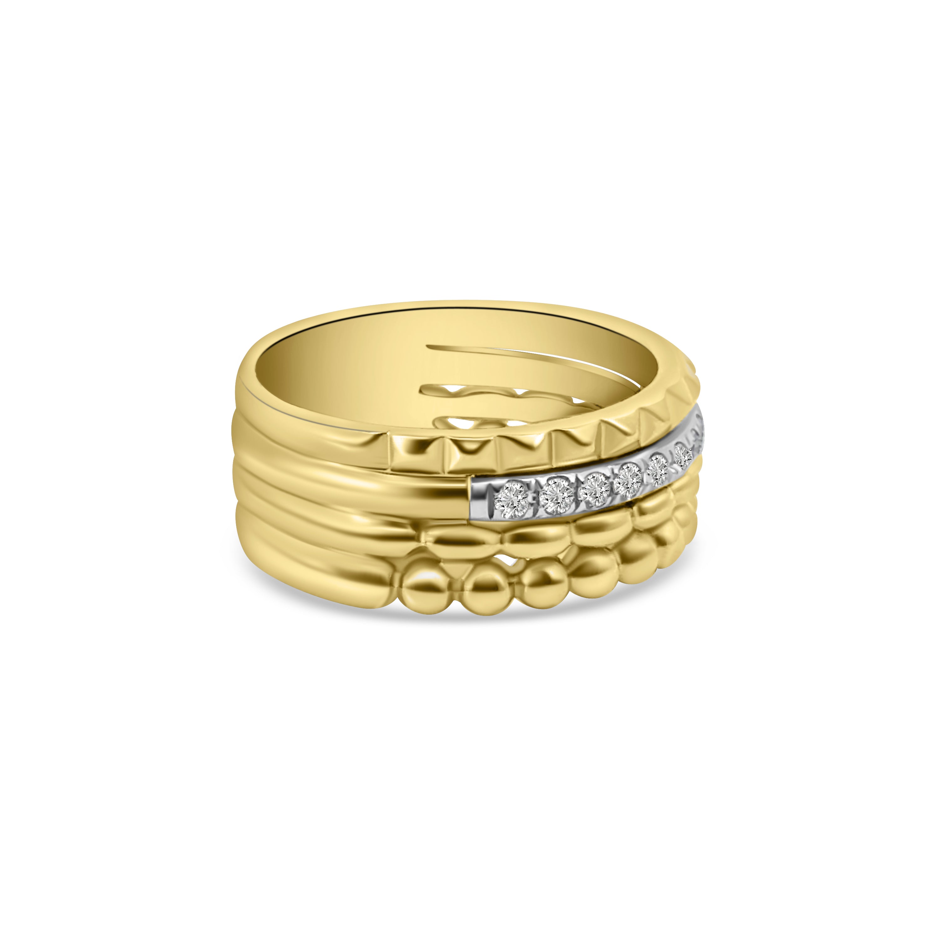 9kt Diamond Textured Dress Ring