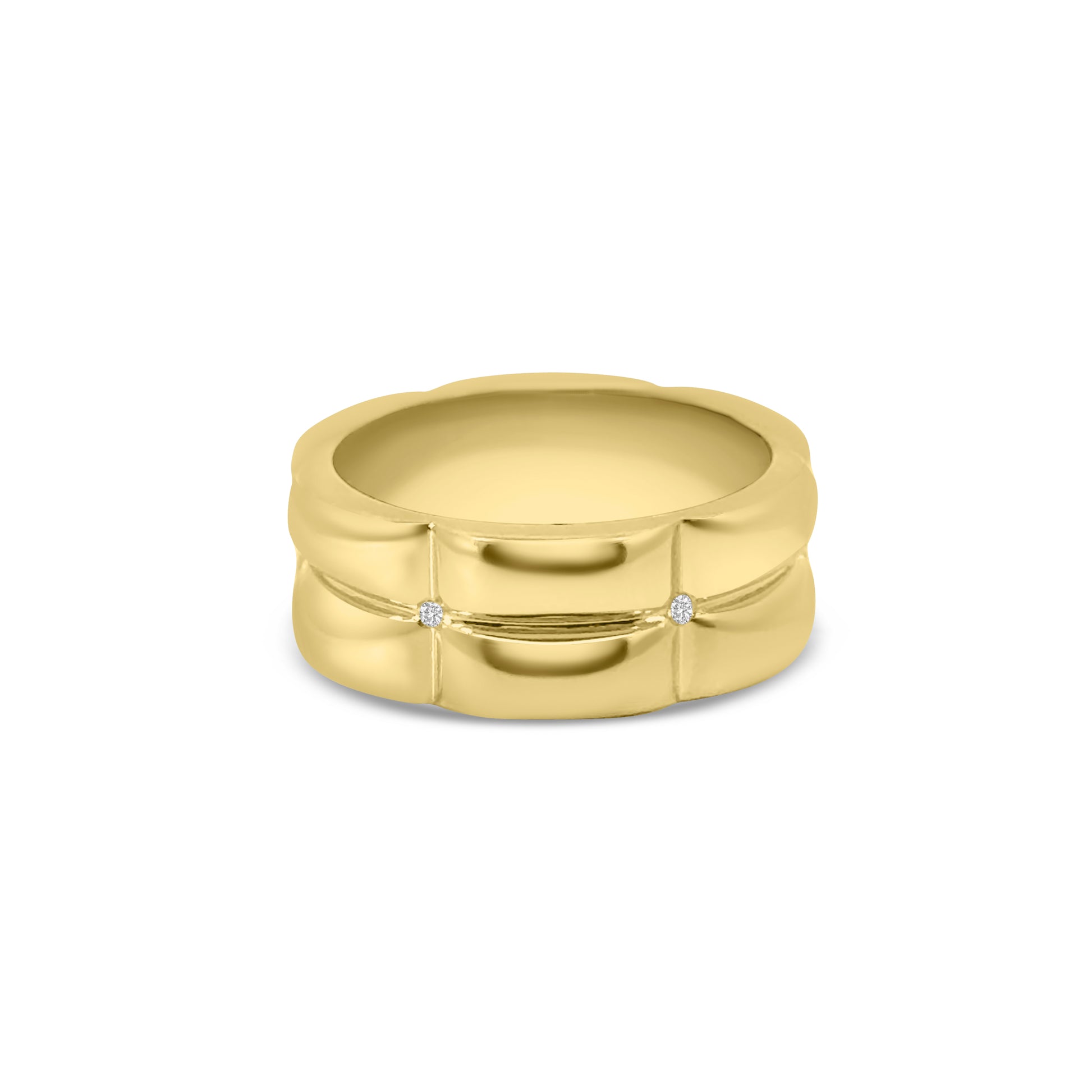 9kt Diamond Double Band Dress Ring