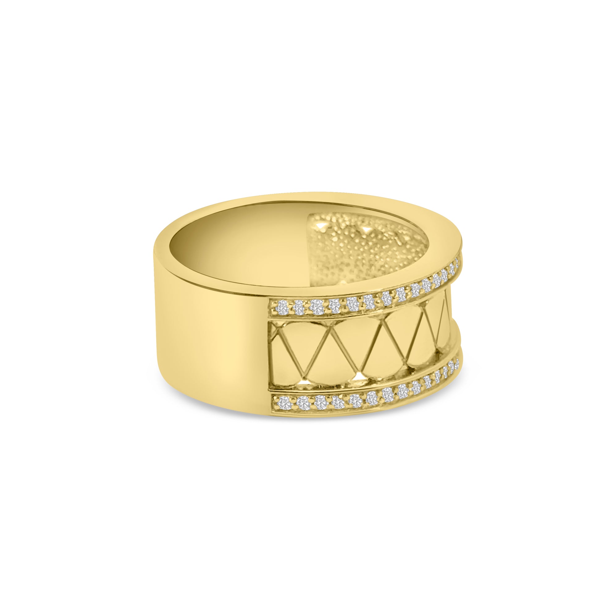 9kt Diamond Pattern Dress Ring