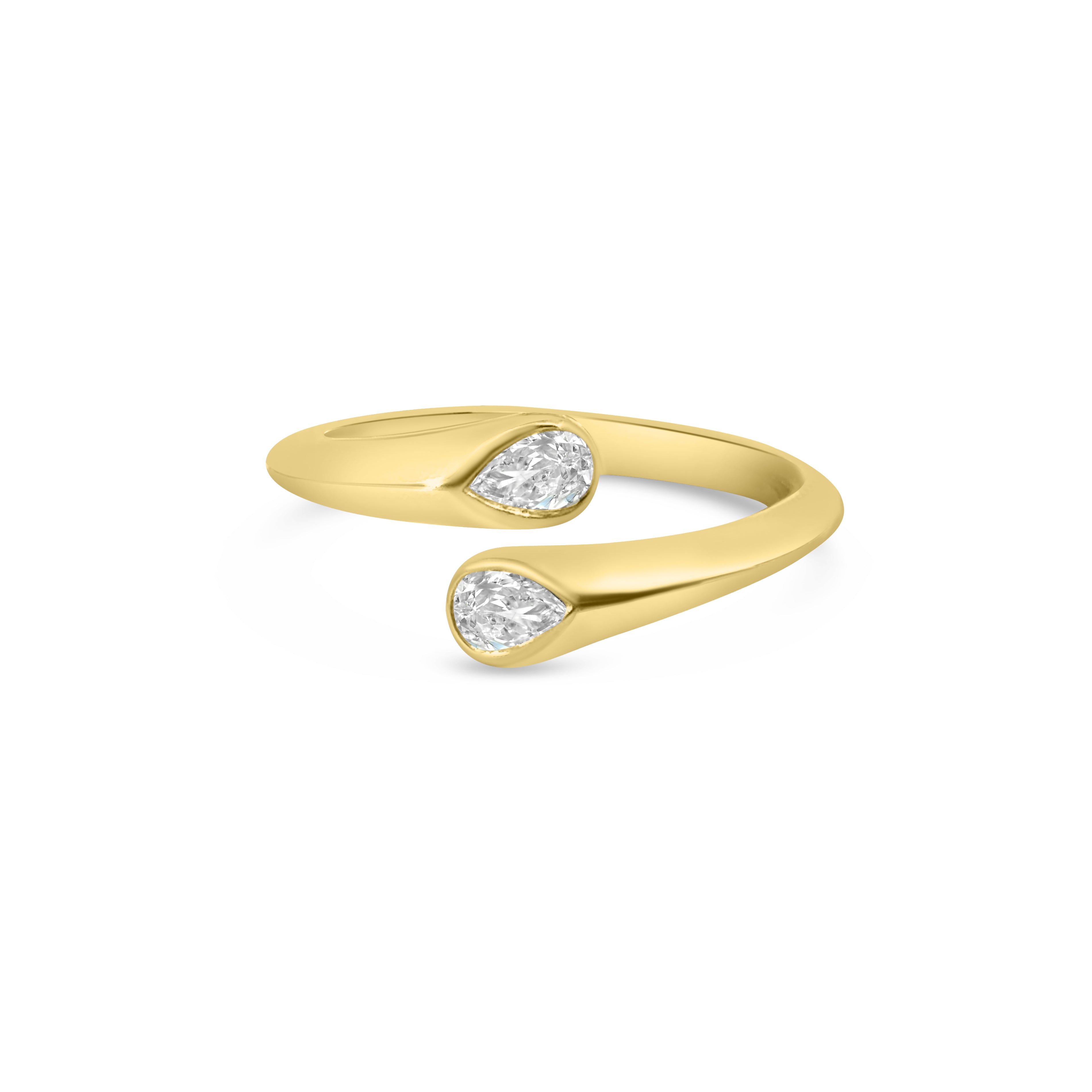 9kt Diamond Open Pear Dress Ring