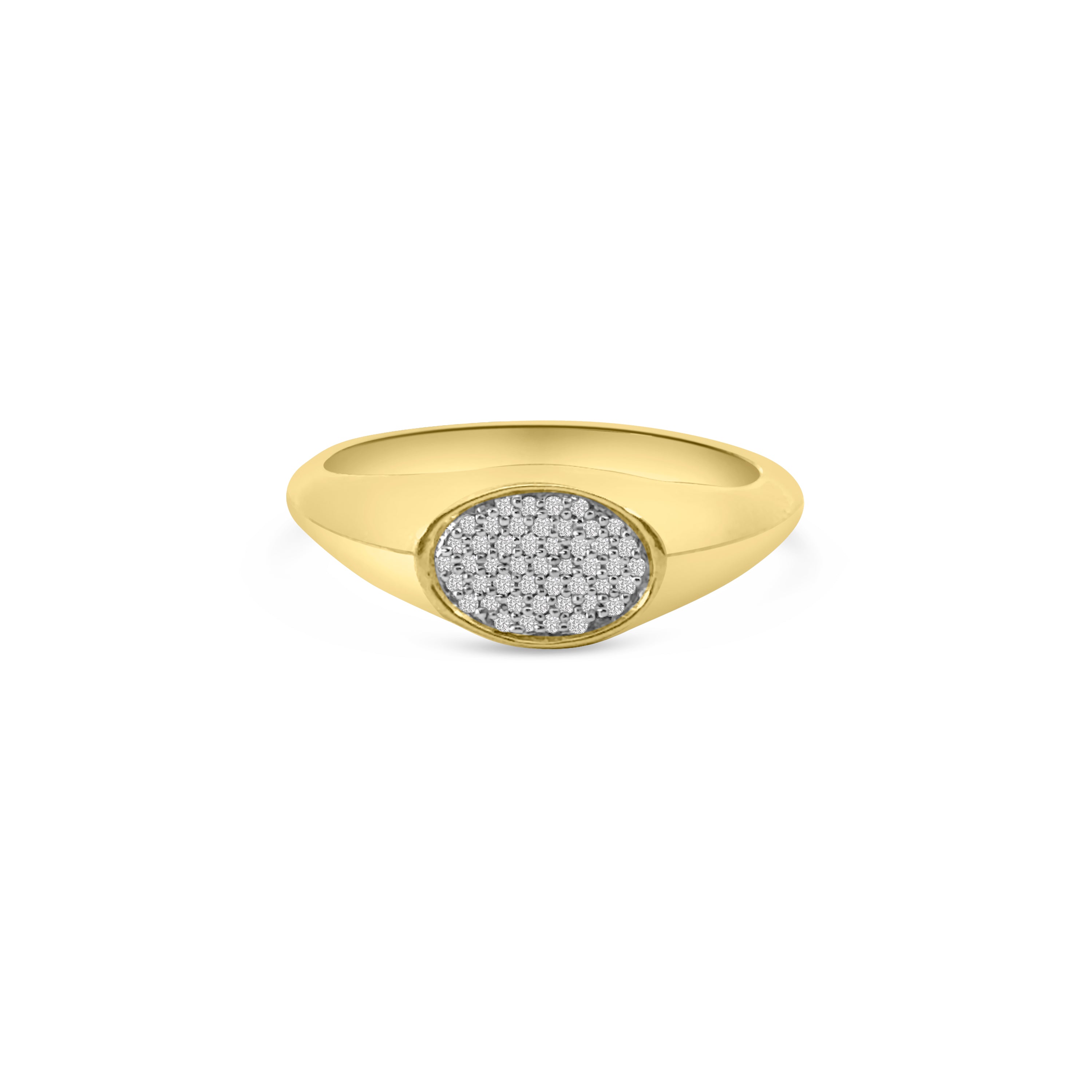 9kt Diamond Oval Signet Ring
