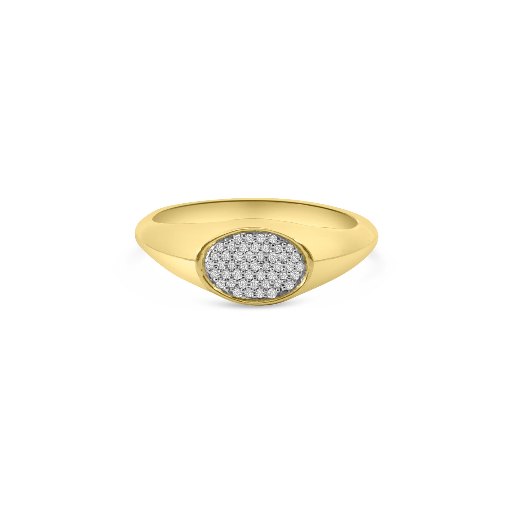 9kt Diamond Oval Signet Ring