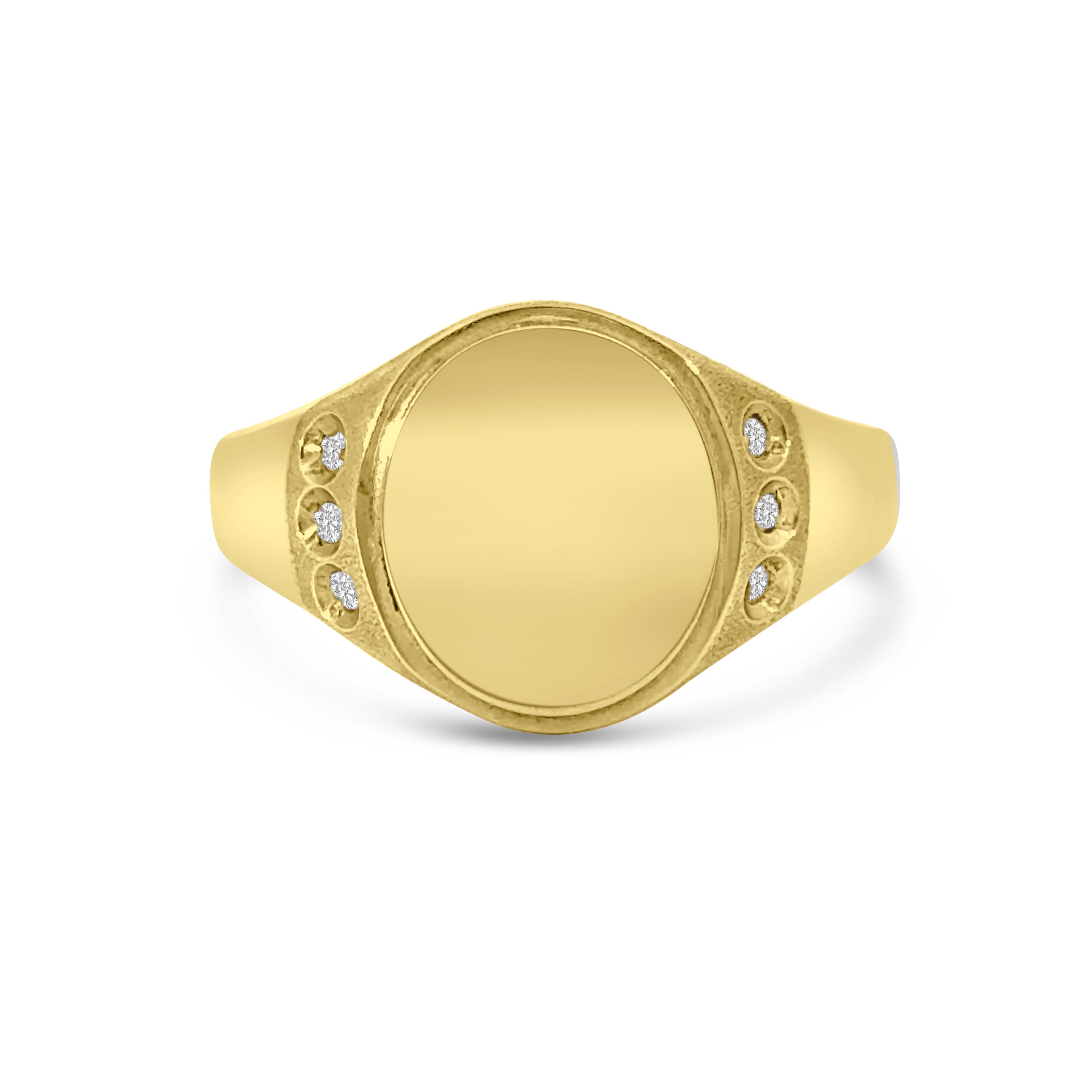9kt Diamond Signet Ring