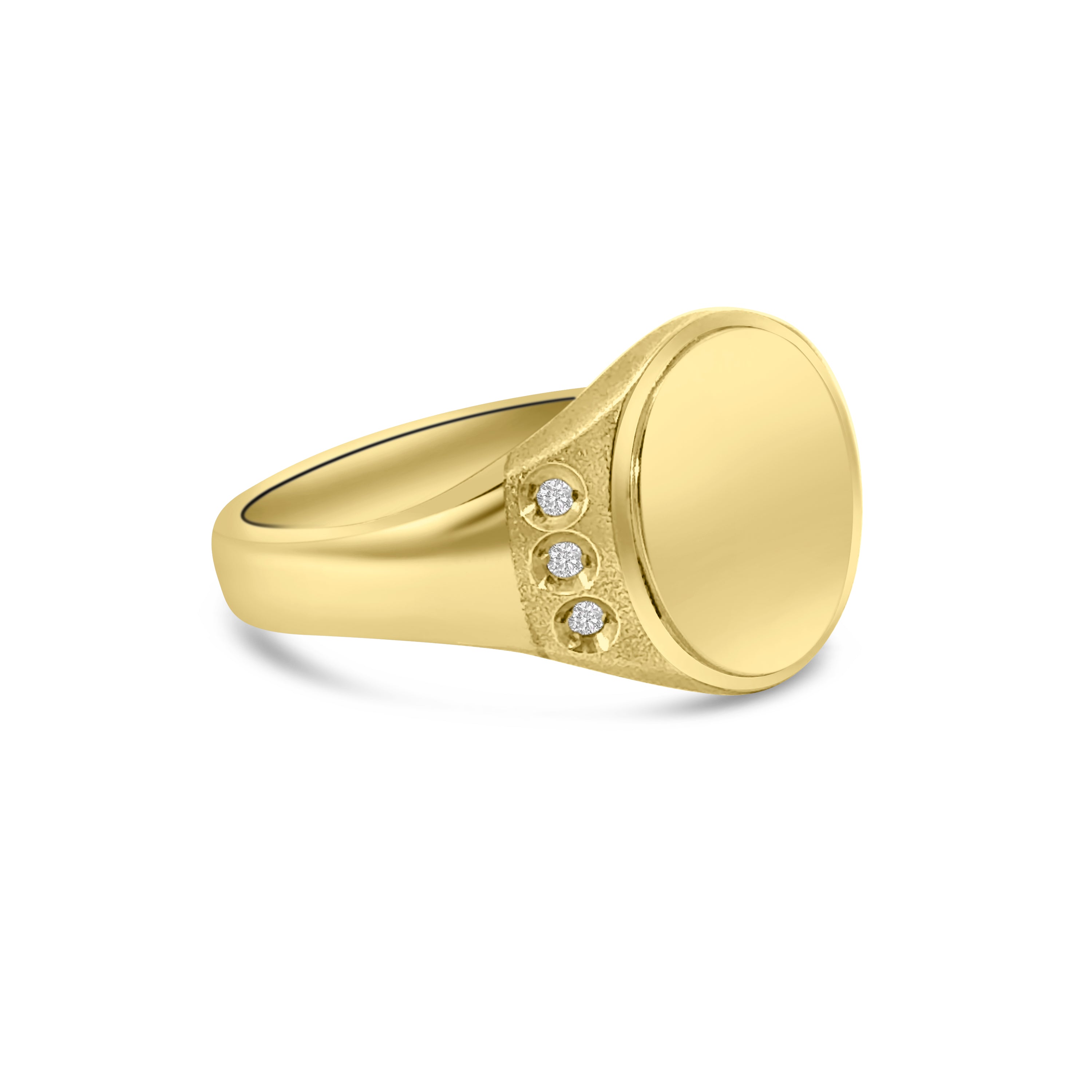 9kt Diamond Signet Ring