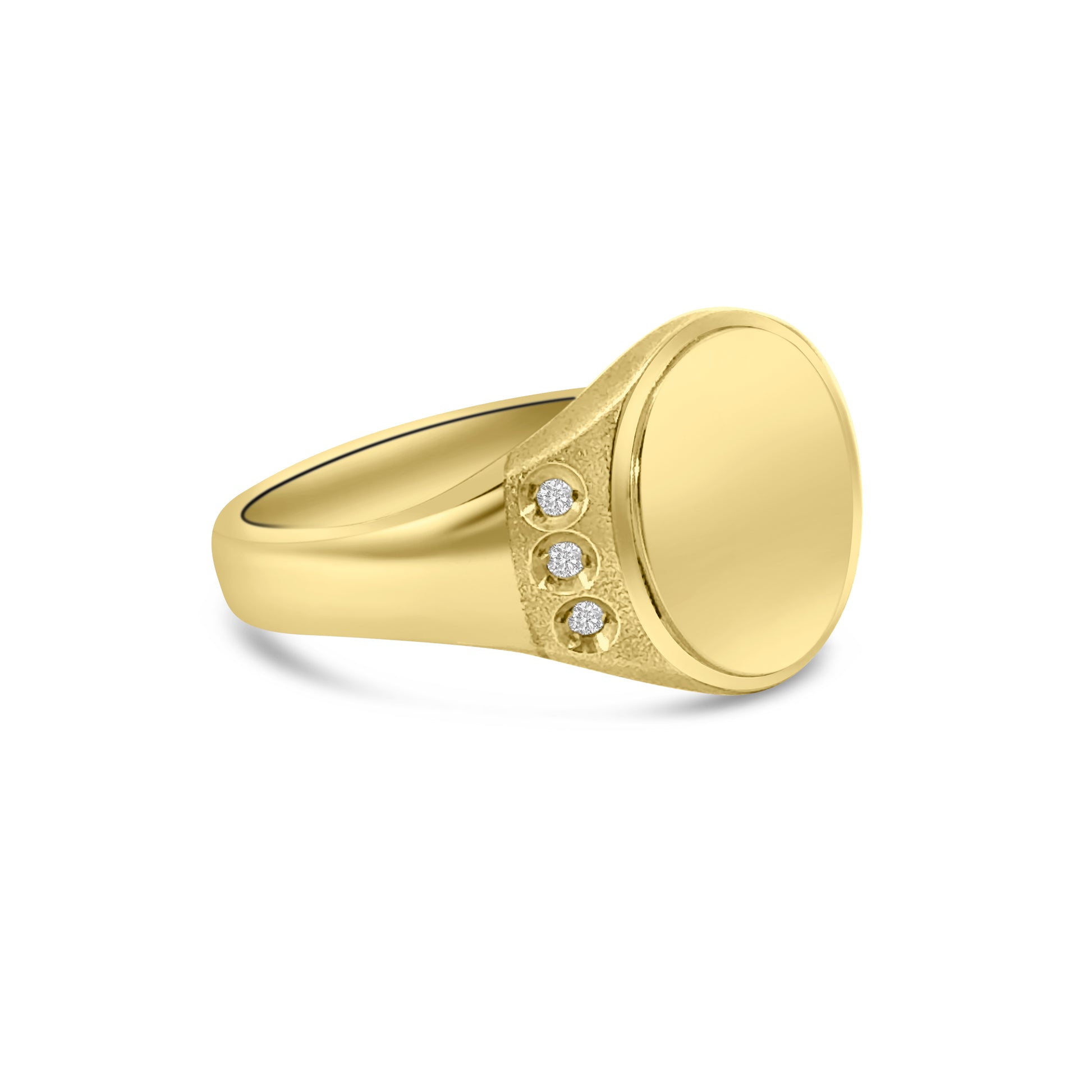 9kt Diamond Signet Ring