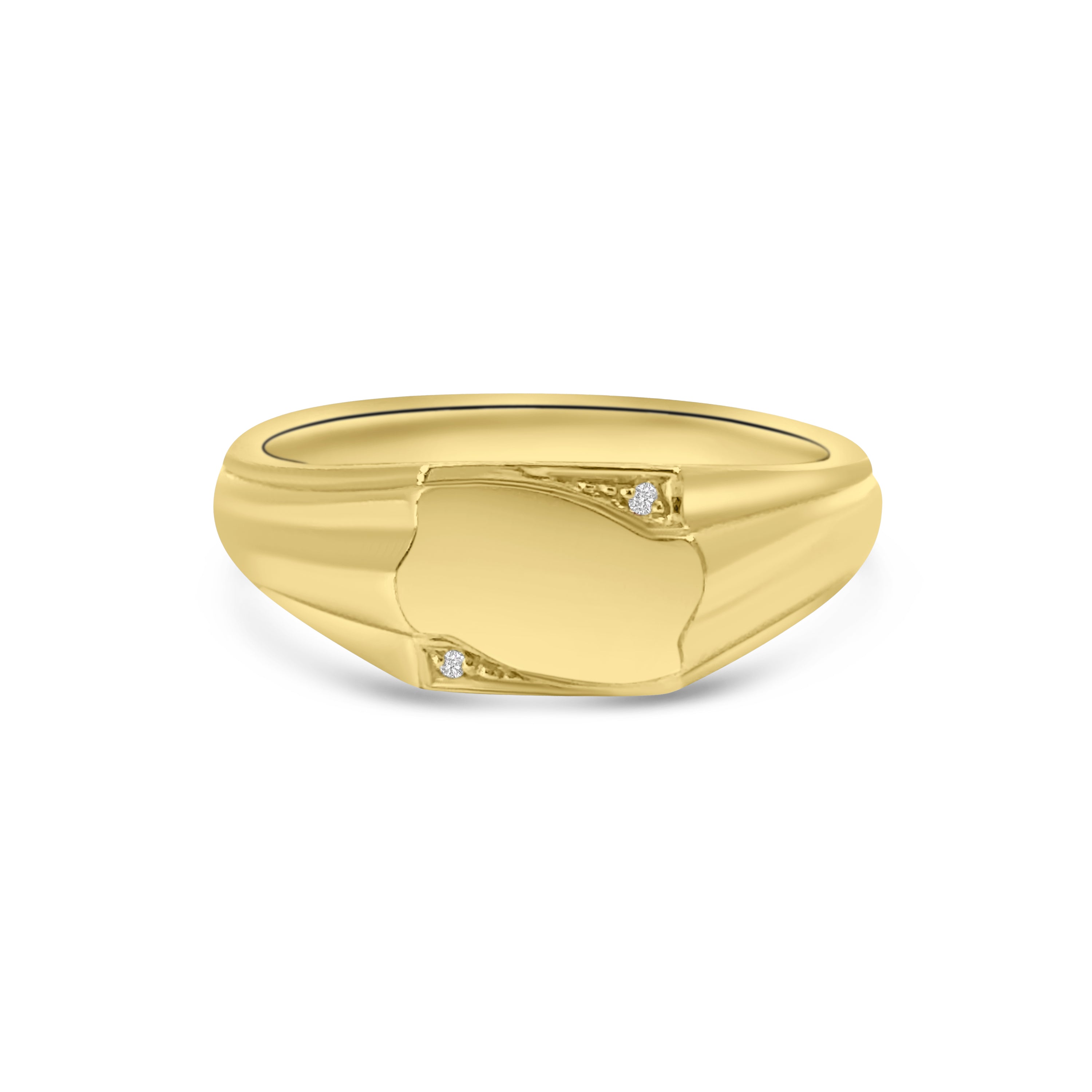 9kt Diamond Signet Ring