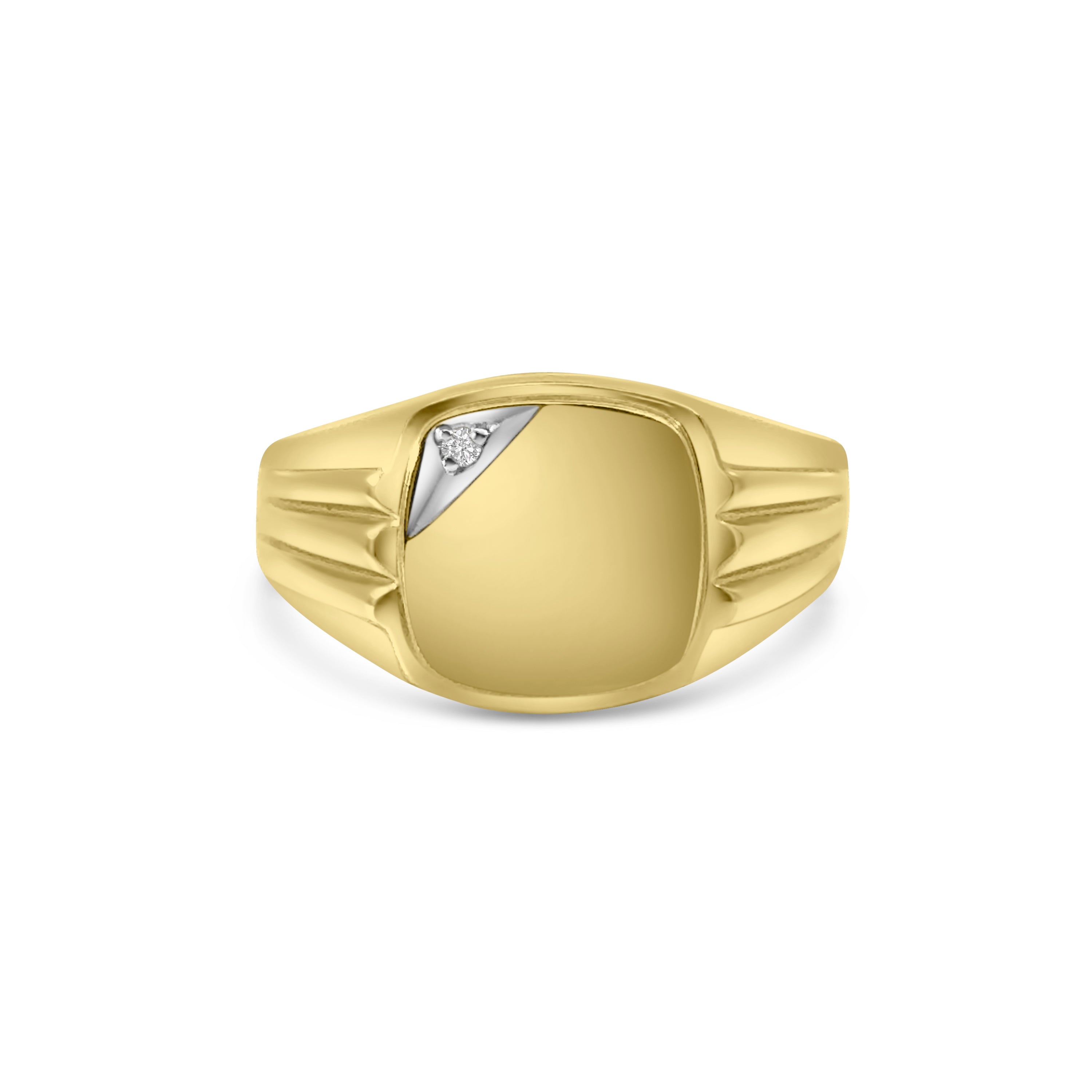 9kt Diamond Signet Ring