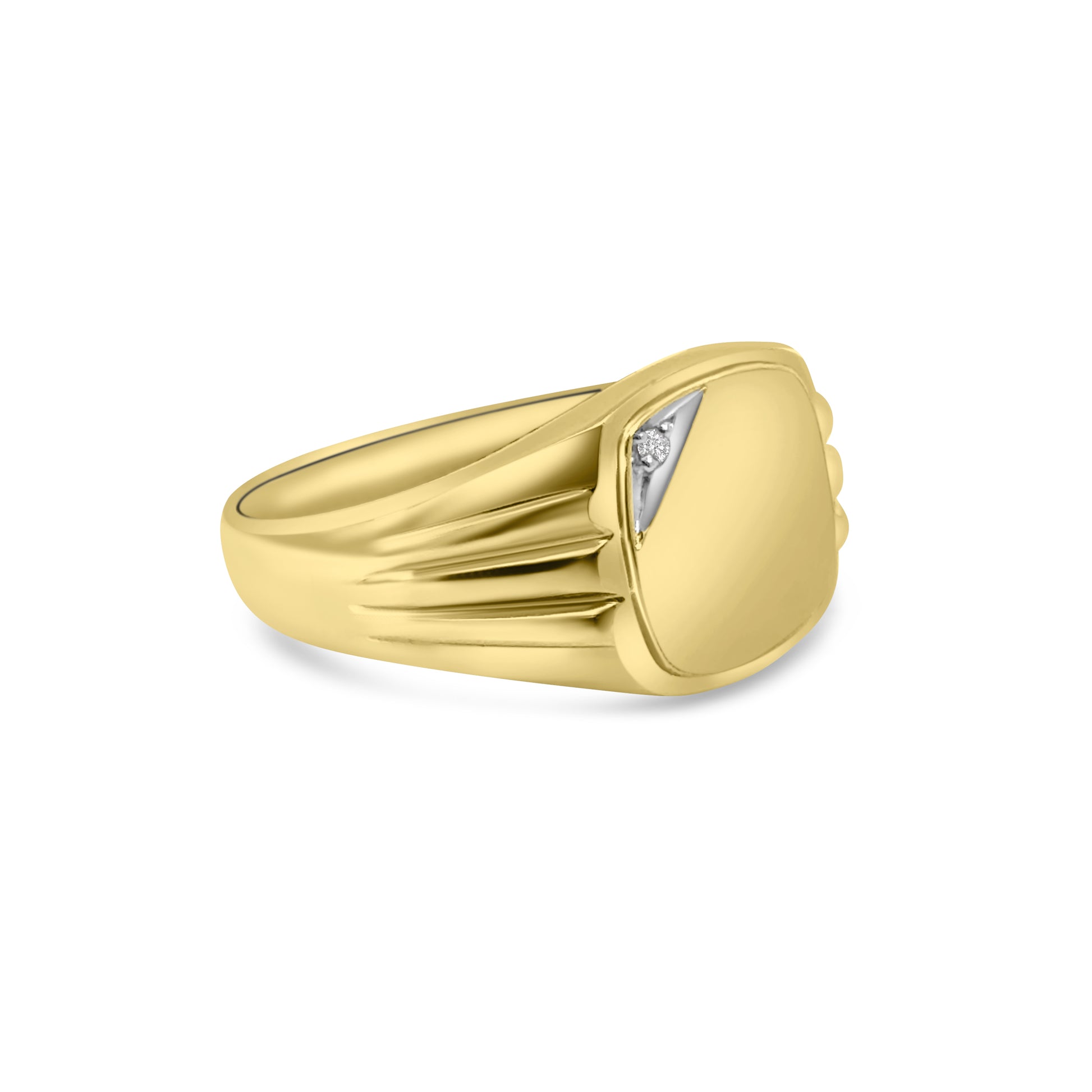 9kt Diamond Signet Ring