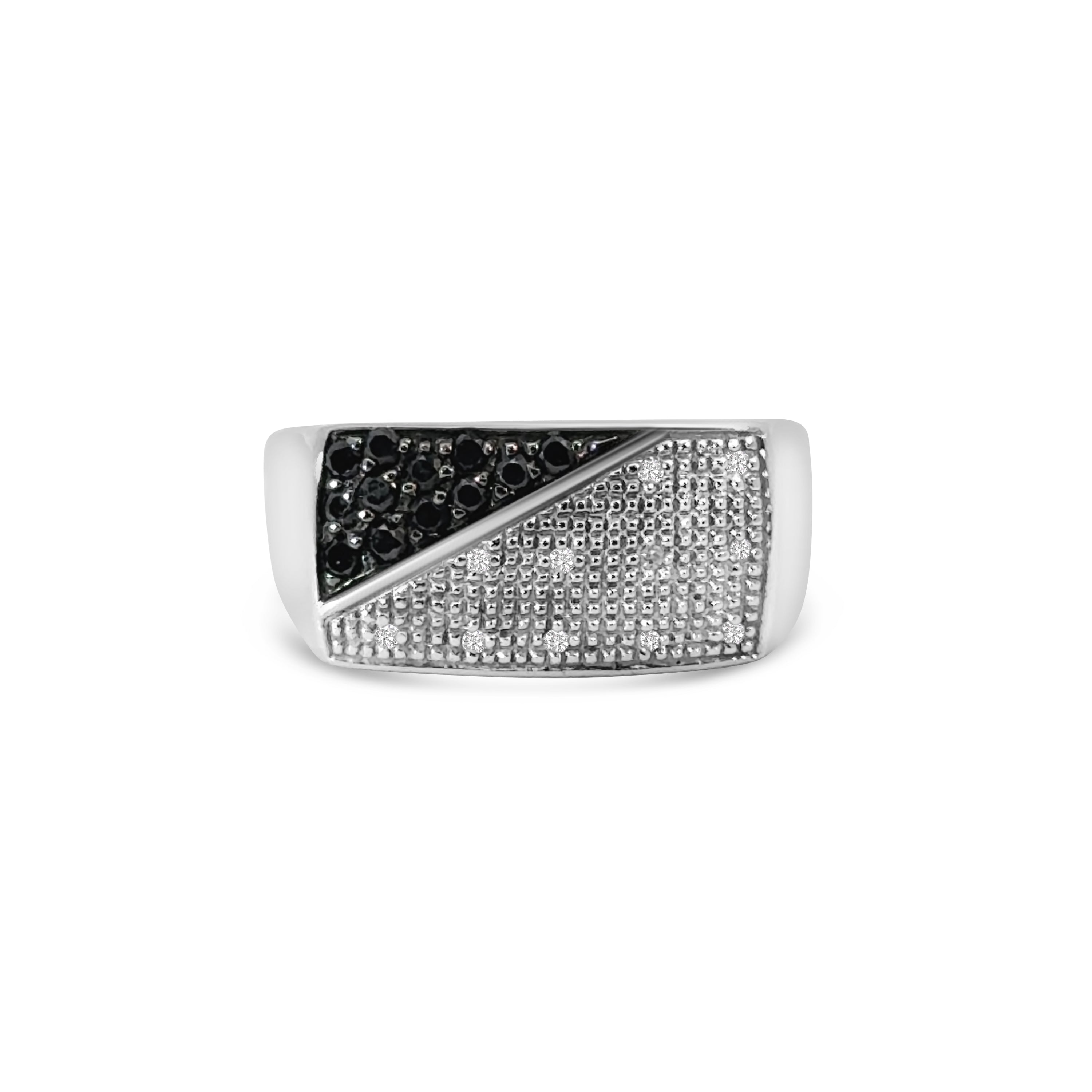 9kt White and Black Diamond Dress Ring