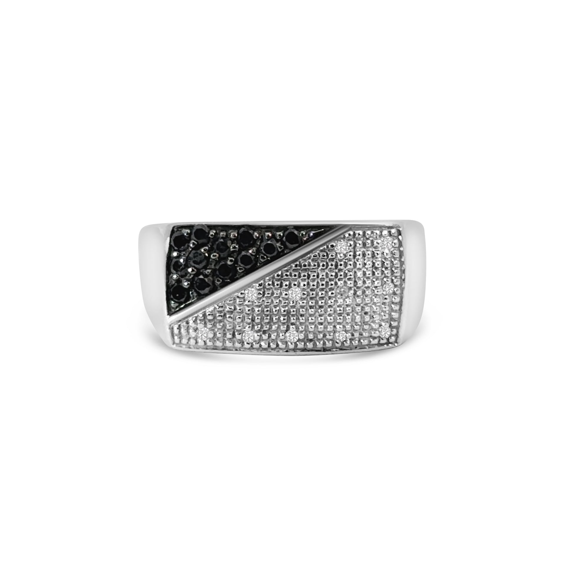 9kt White and Black Diamond Dress Ring