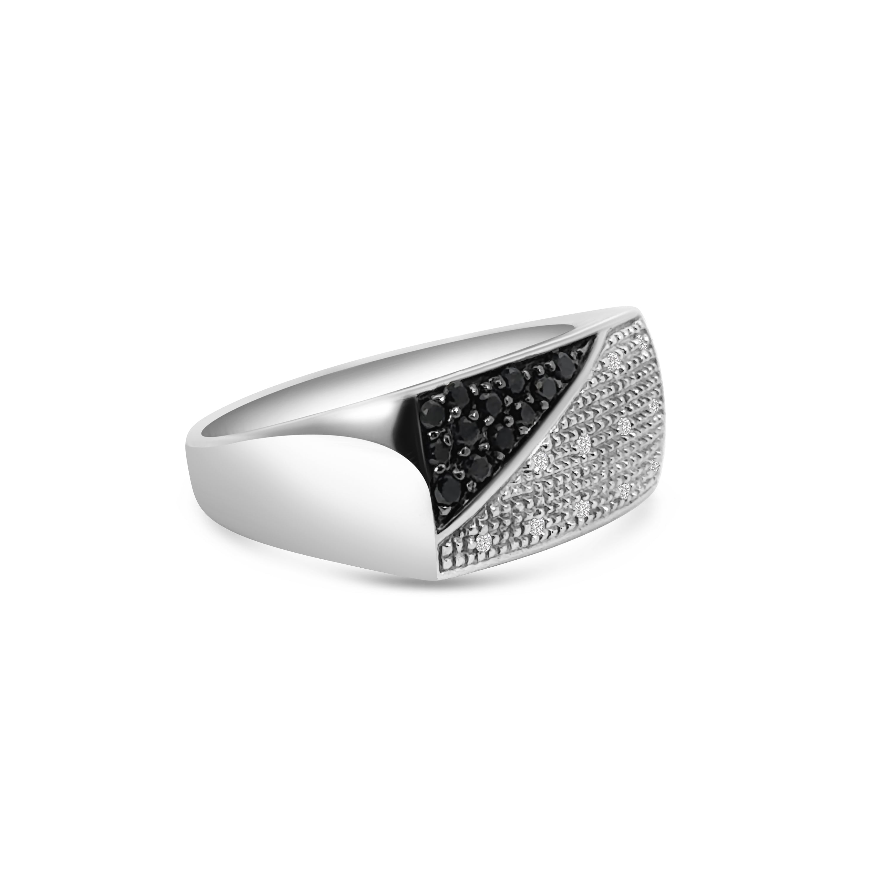 9kt White and Black Diamond Dress Ring