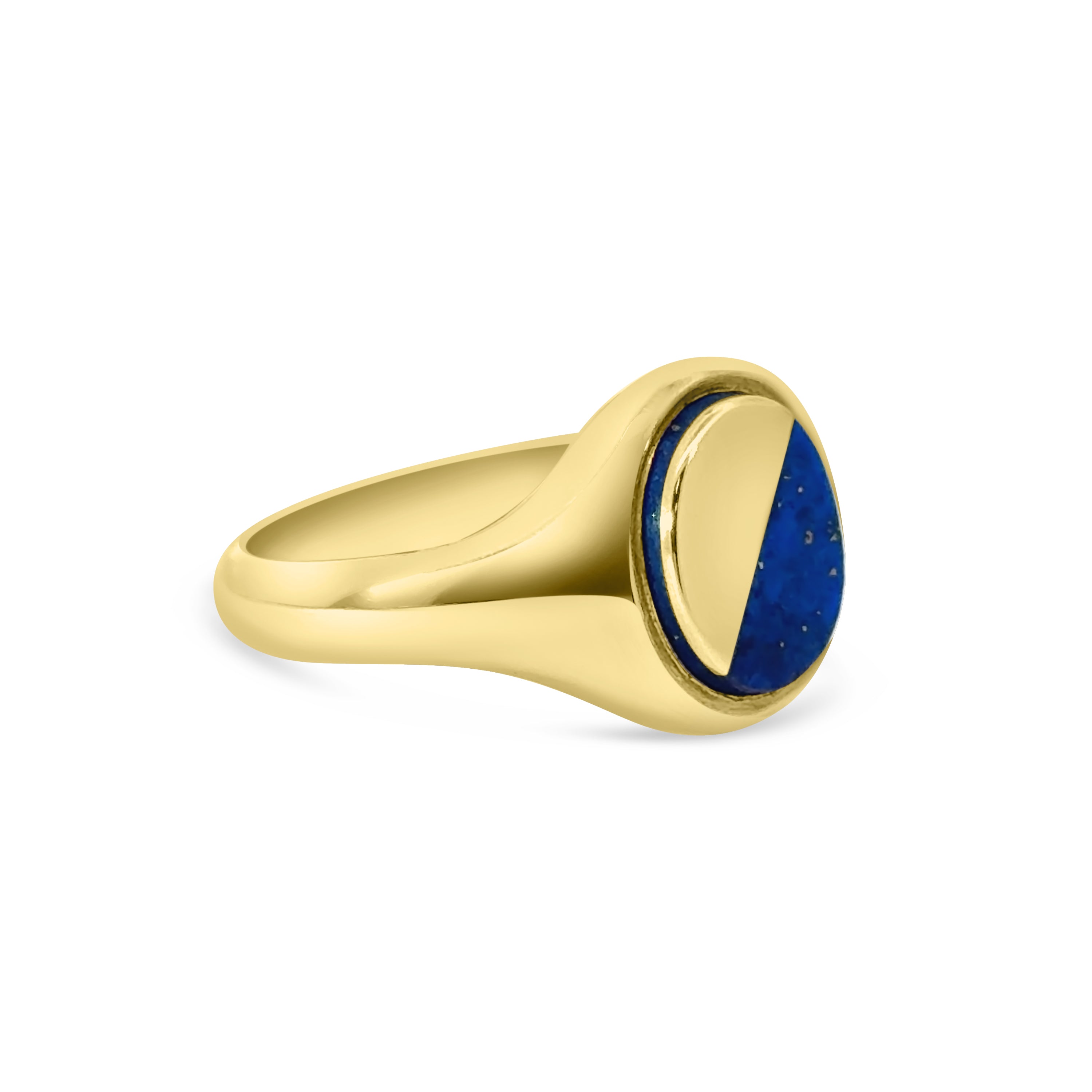 9kt Half Lapis Signet Ring