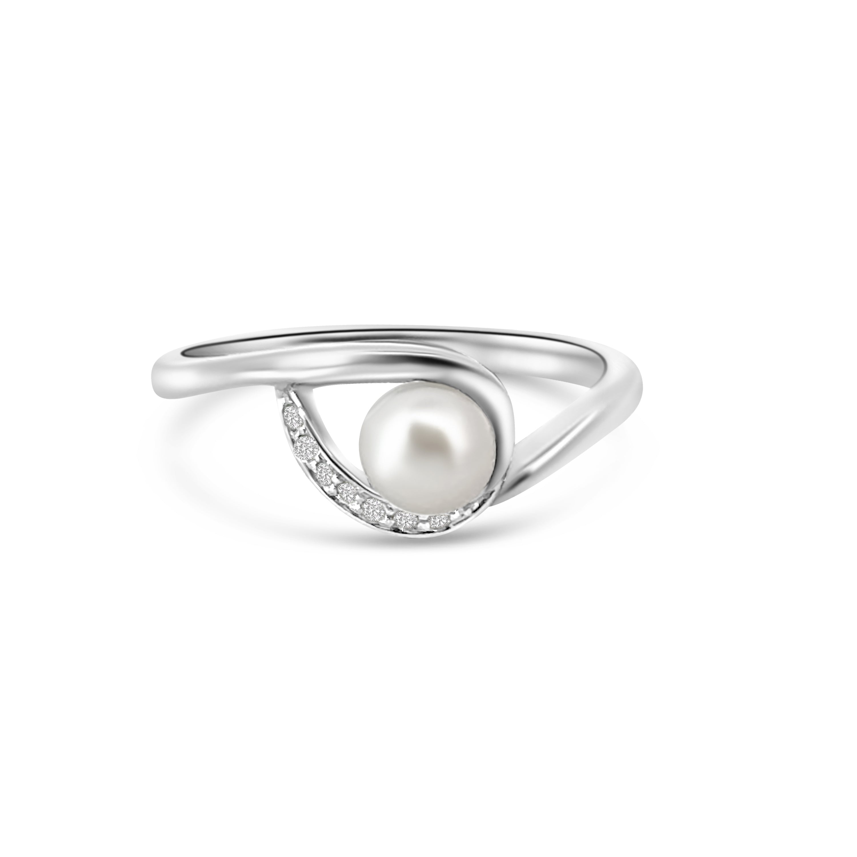 9kt Freshwater Pearl and Diamond Dress Ring