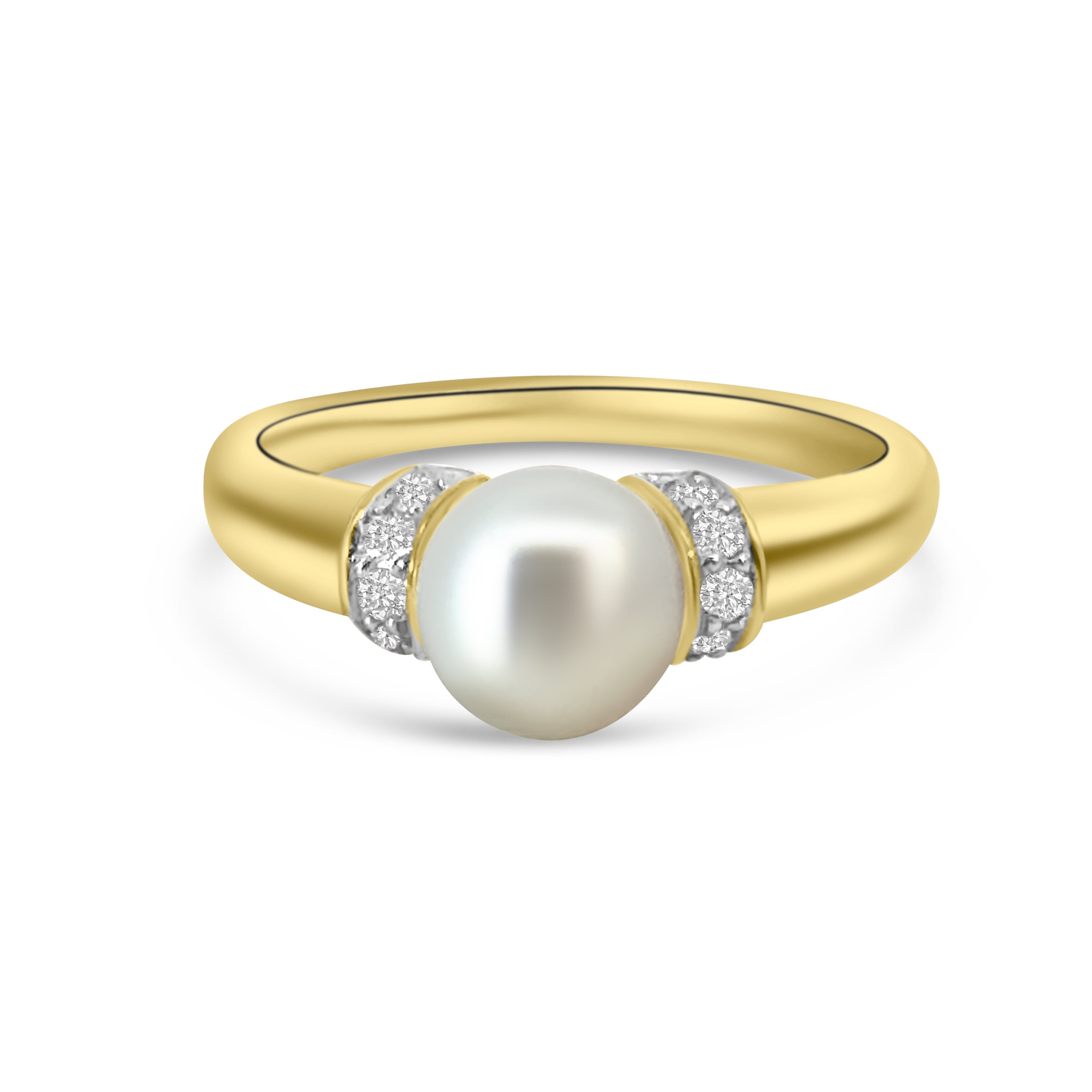 9kt Freshwater Pearl and Diamond Dress Ring