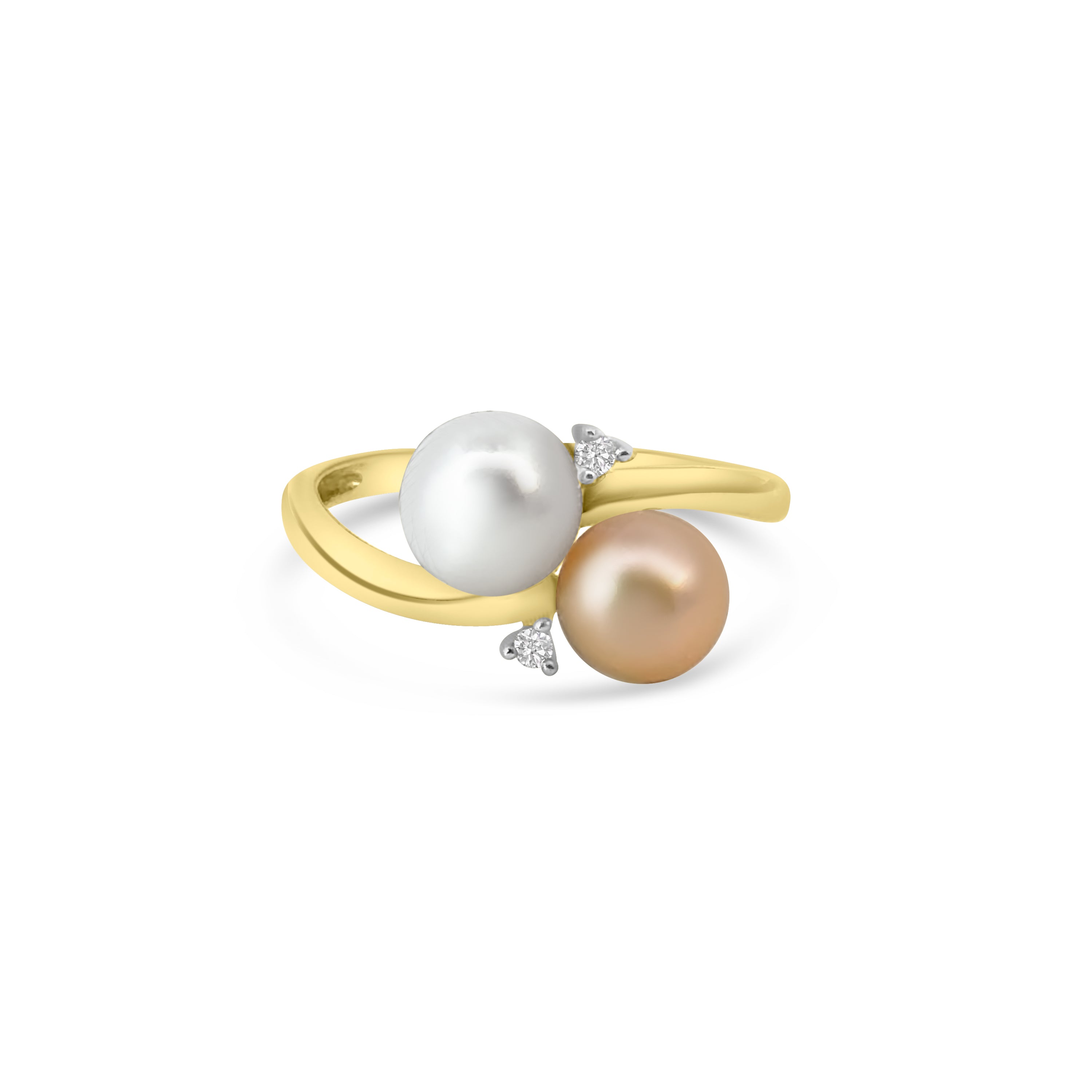 9kt Freshwater Pearl and Diamond Dress Ring