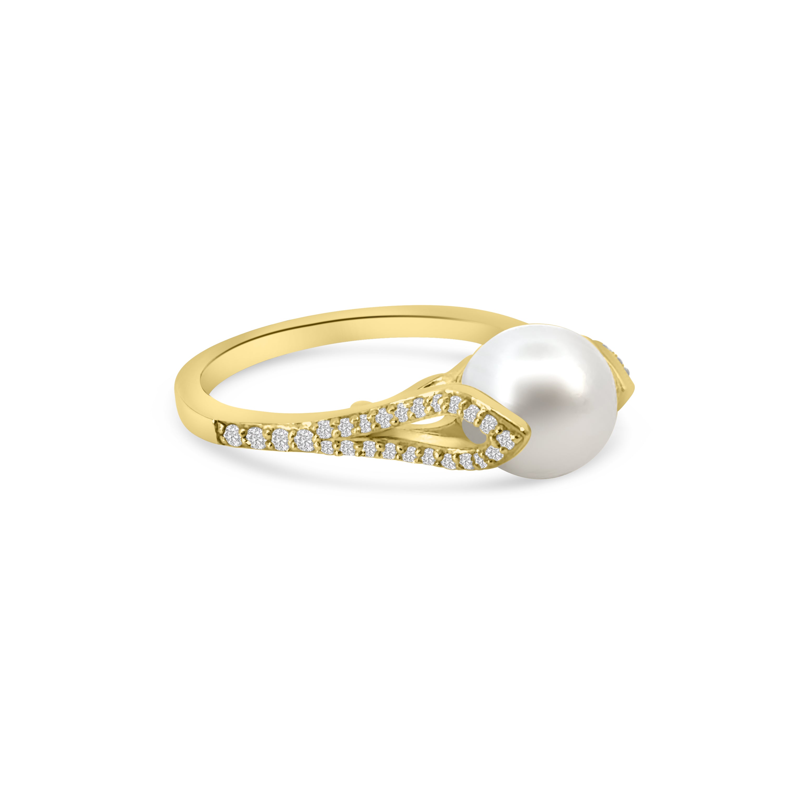 9kt Freshwater Pearl and Diamond Dress Ring
