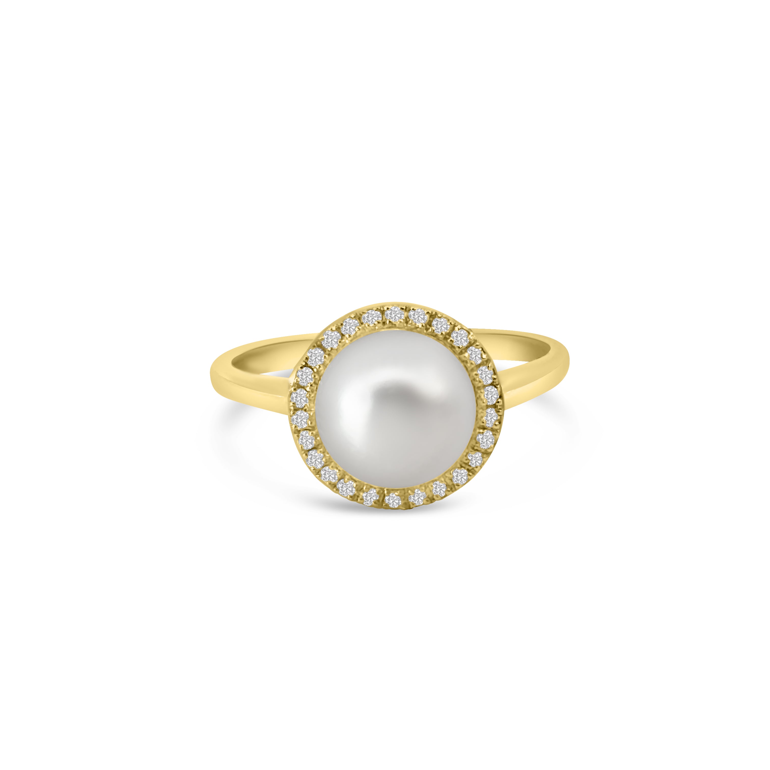 18kt Freshwater Pearl and Diamond Dress Ring
